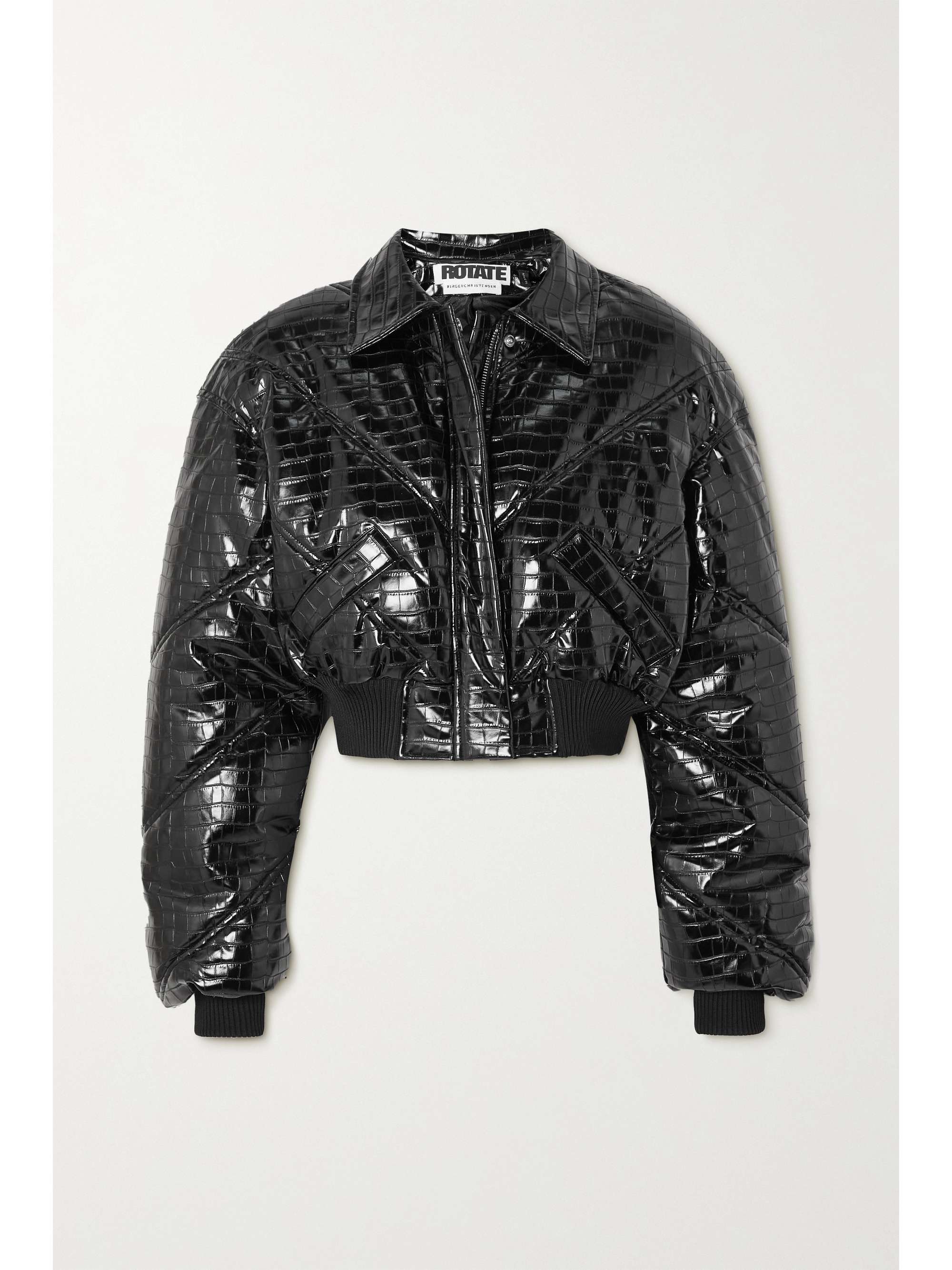 patent leather bomber jacket