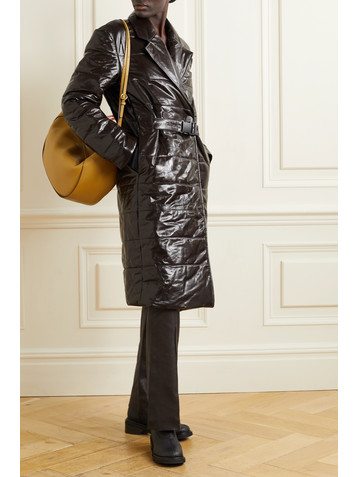 REMAIN BIRGER CHRISTENSEN Gia double-breasted quilted padded patent-leather coat
