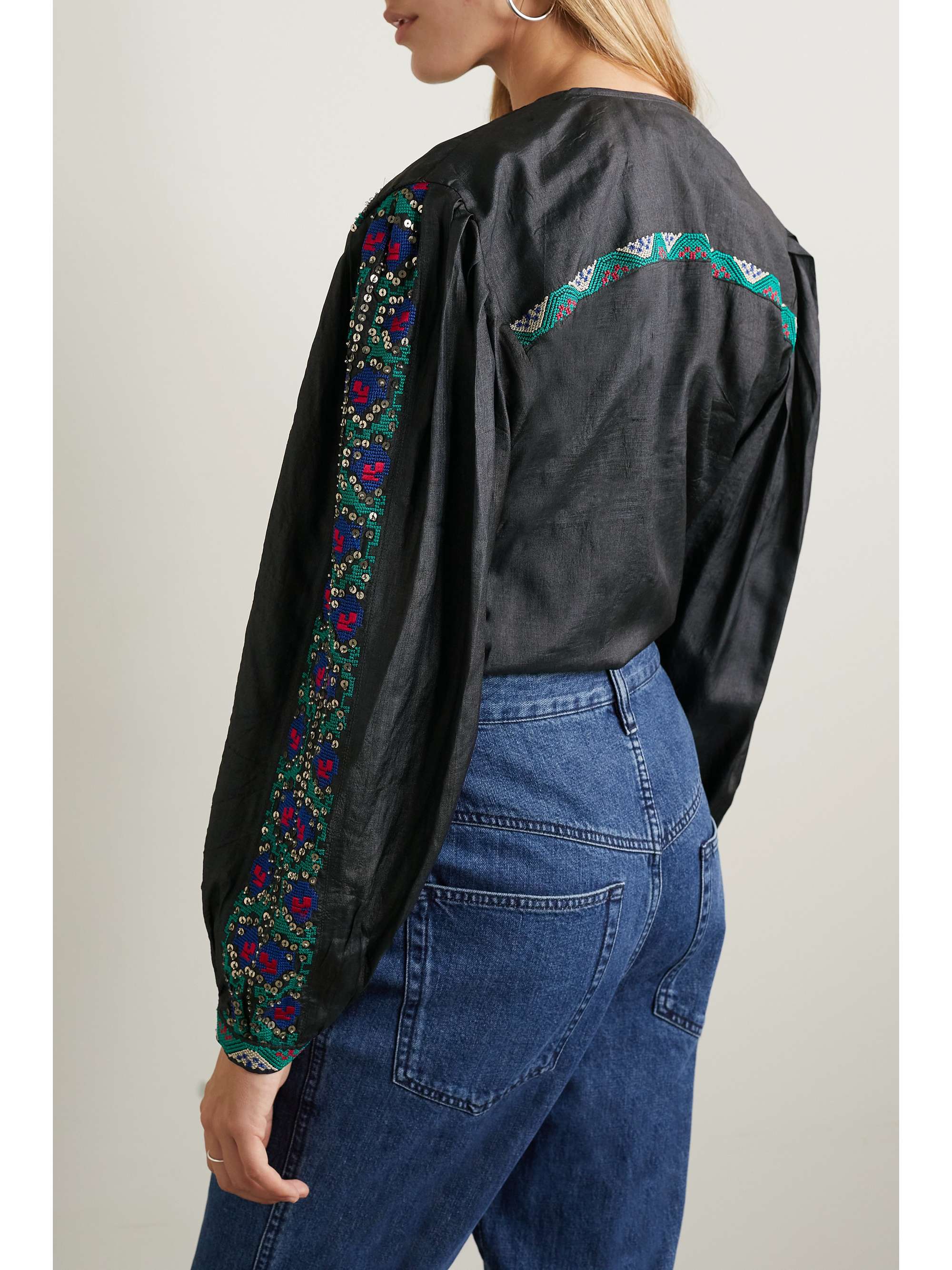 ISABEL MARANT Ciskalia embellished silk-voile blouse