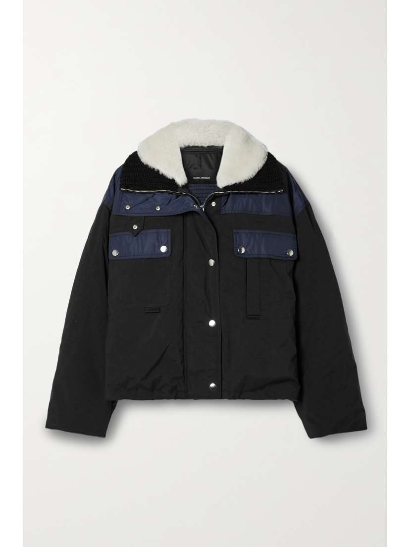Isabel Marant Dellazia Shearling-trimmed Padded Shell Bomber Jacket