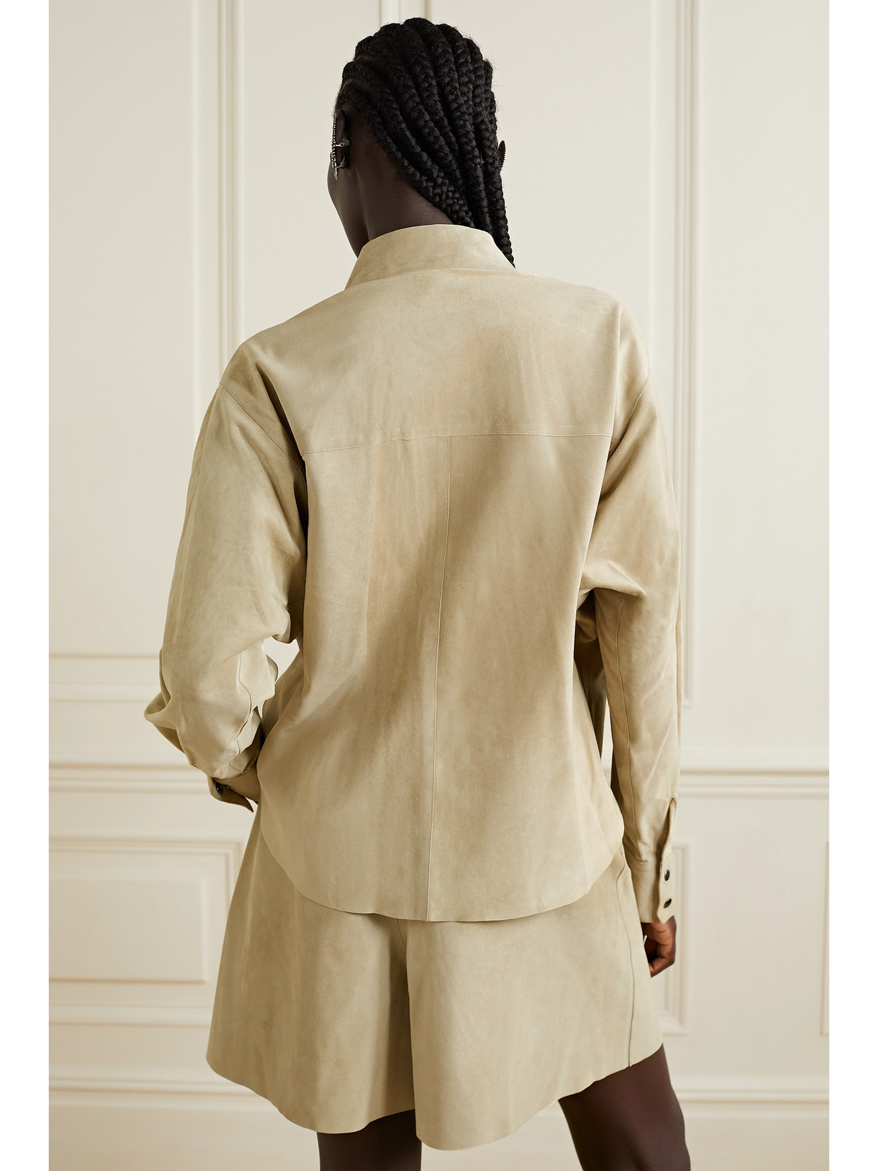 Isabel Marant Cerzayo Suede Shirt Jacket In Ecru