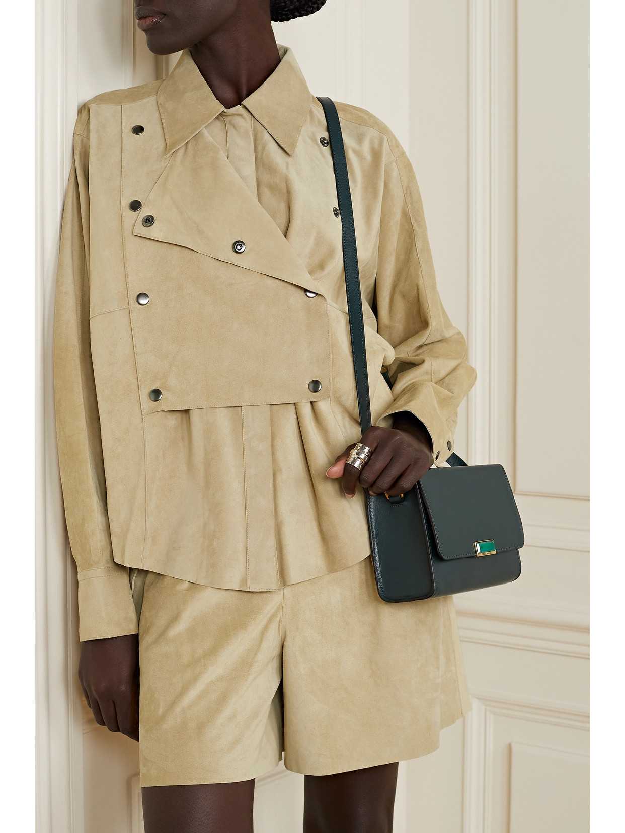 Isabel Marant Cerzayo Suede Shirt Jacket In Ecru