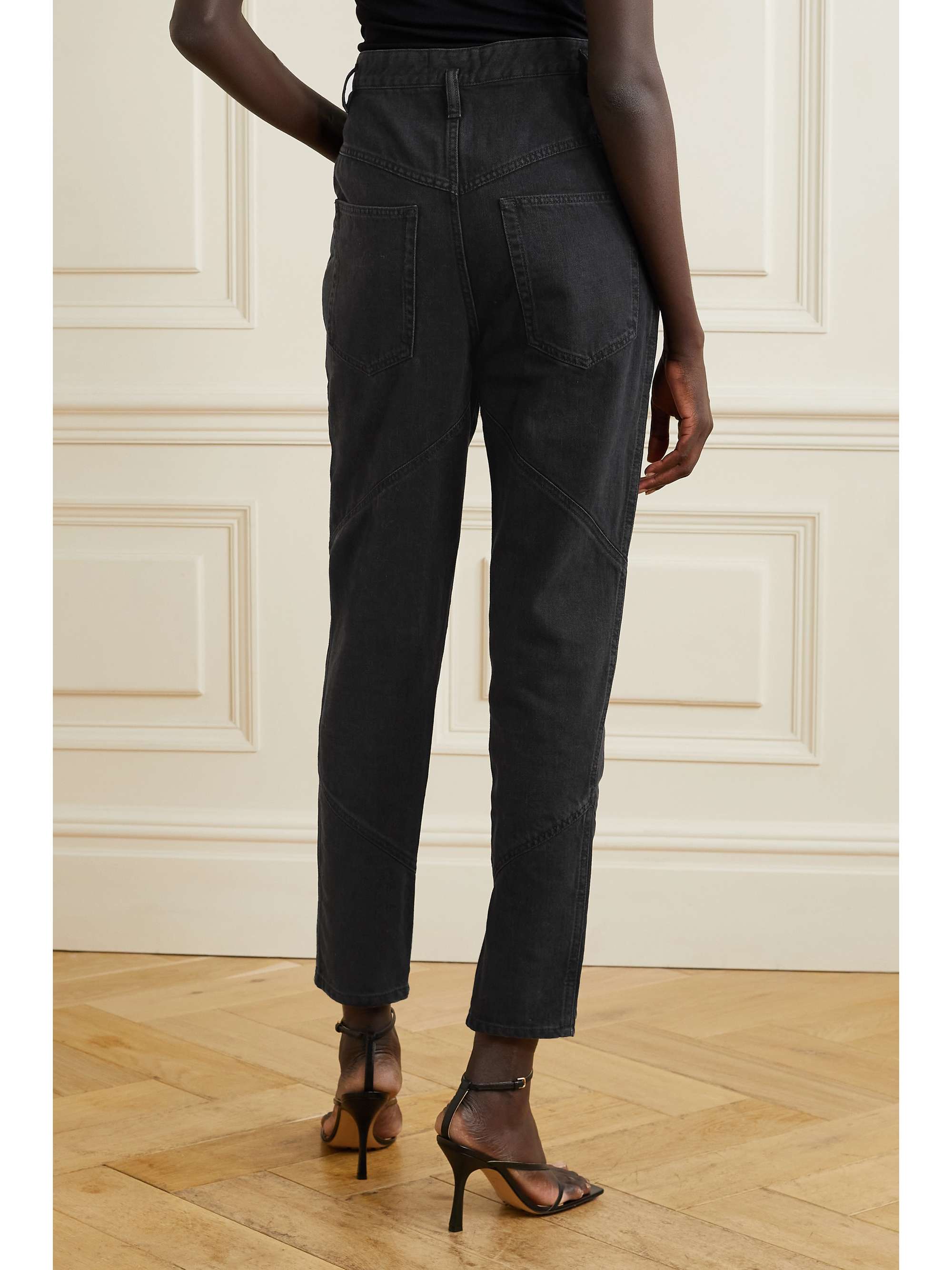 ISABEL MARANT Nadeloisa paneled high-rise tapered jeans