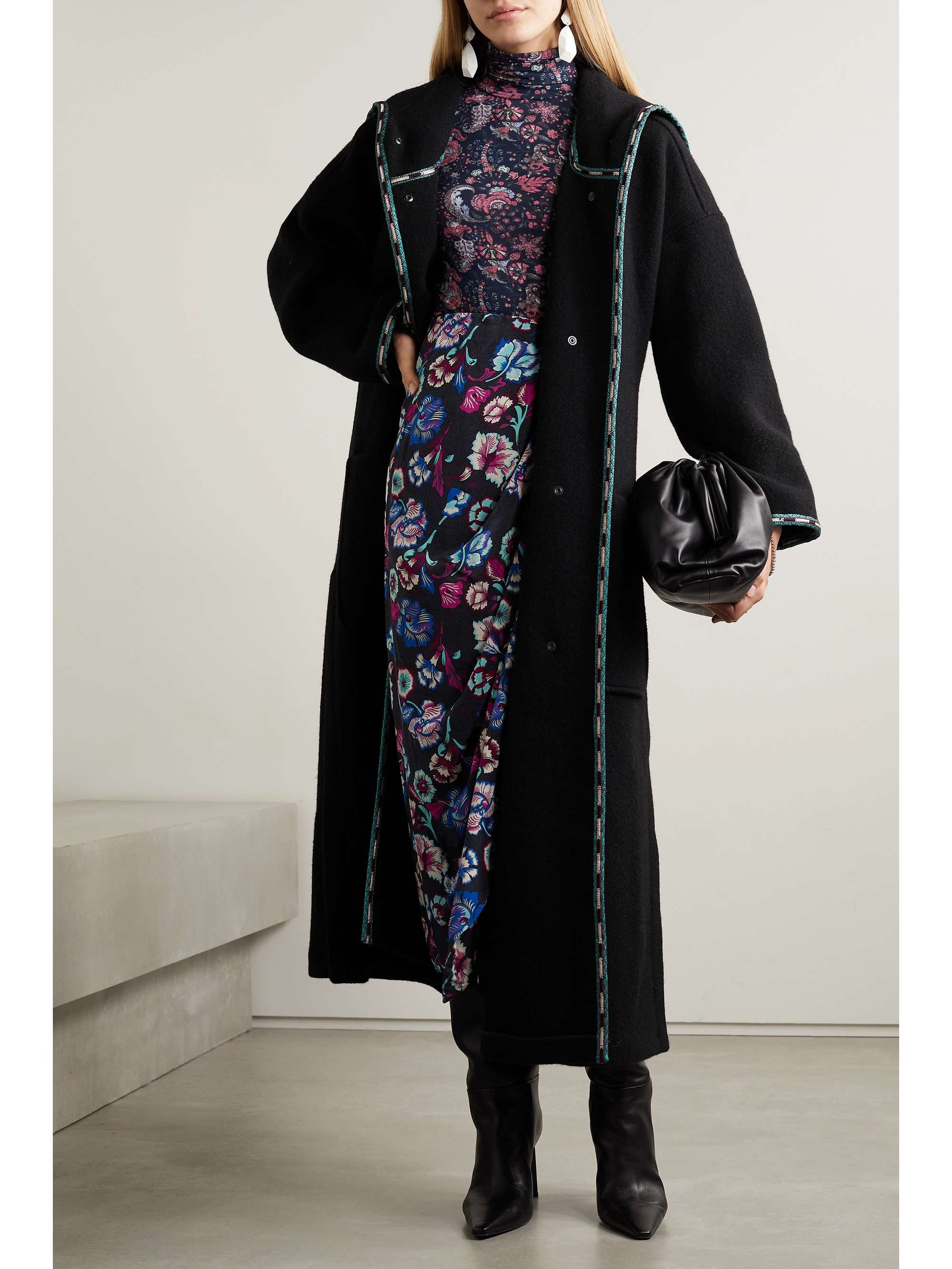 embroidered wool coat