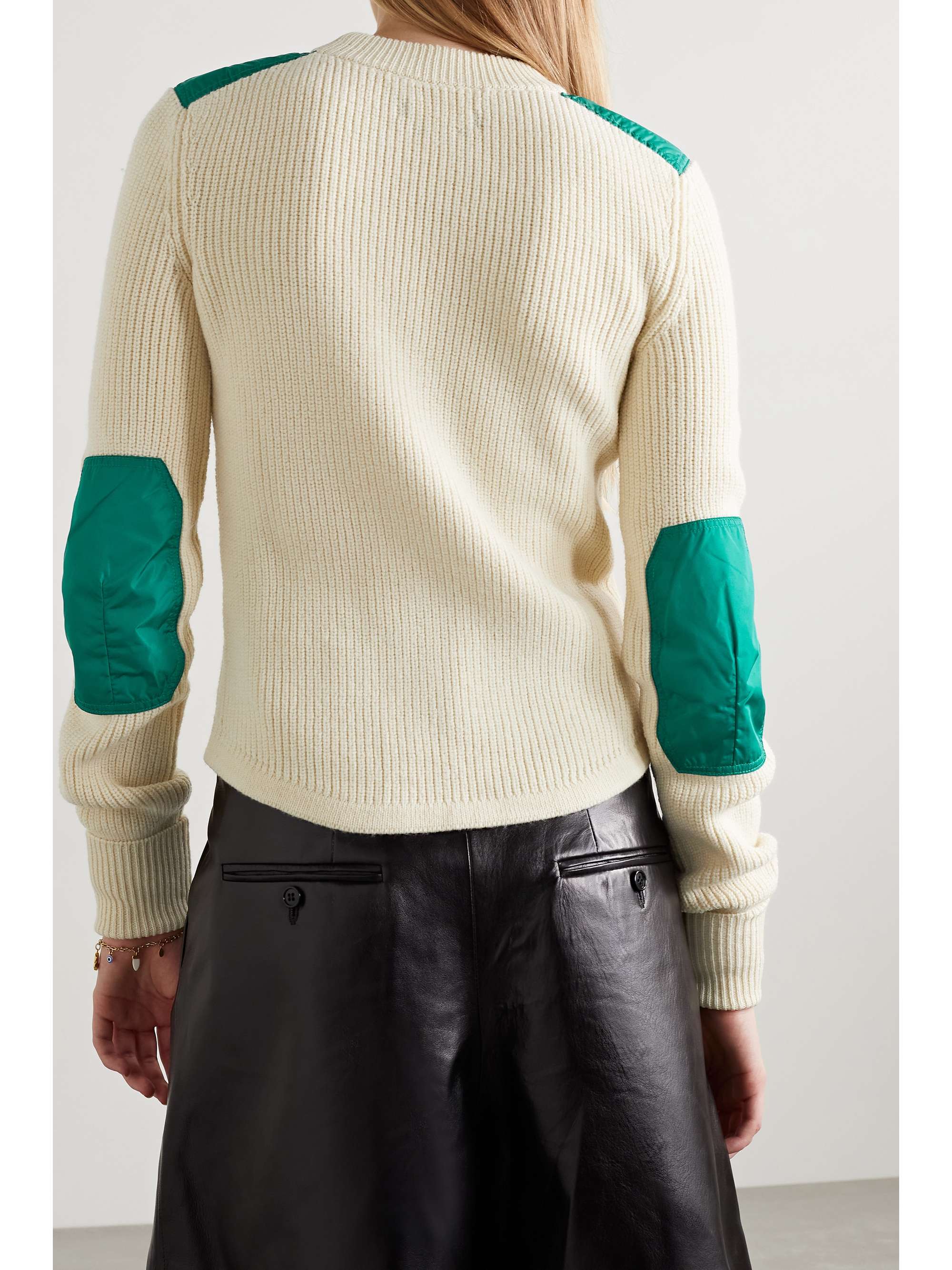 ISABEL MARANT Derry shell-trimmed ribbed wool-blend sweater