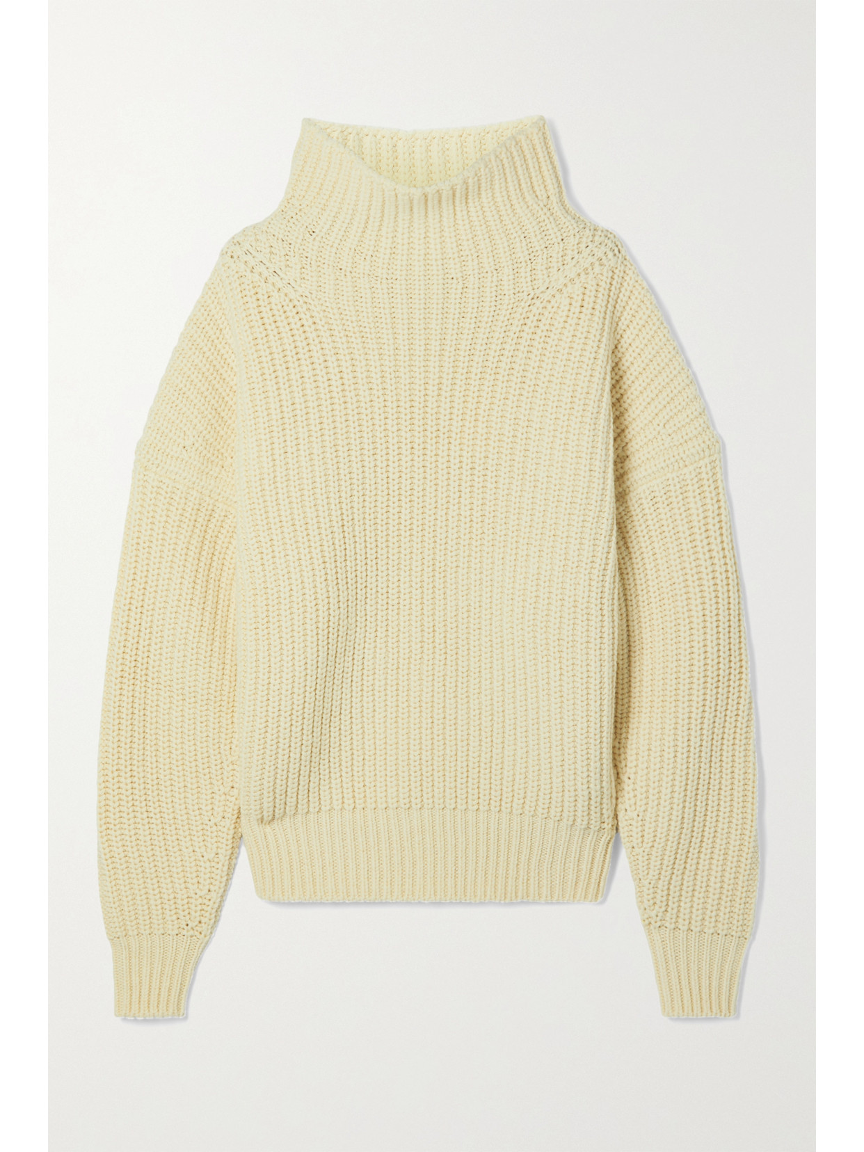 ISABEL MARANT INES RIBBED WOOL-BLEND TURTLENECK SWEATER