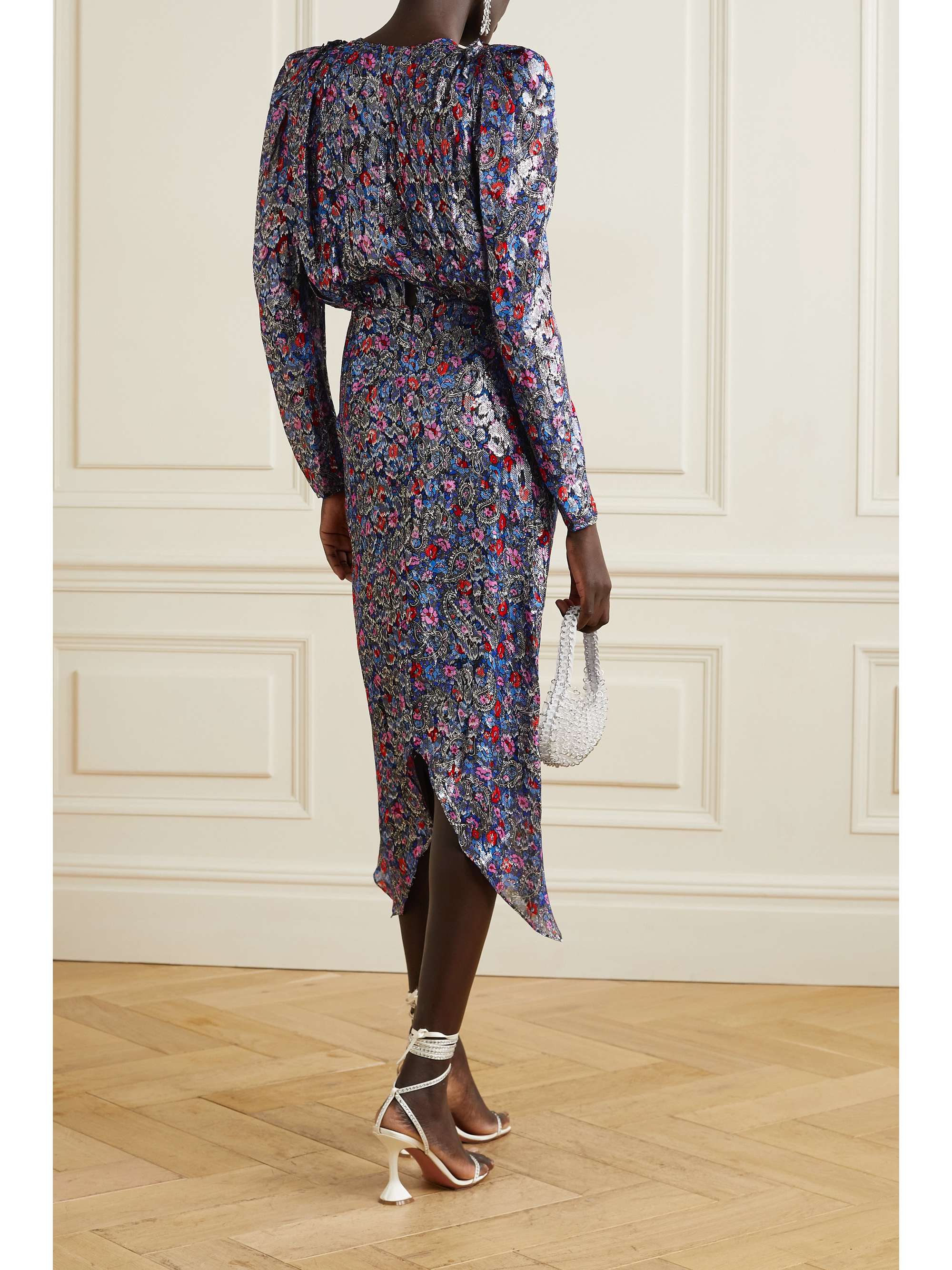 ISABEL MARANT Marayli printed fil coupé silk and Lurex-blend midi dress