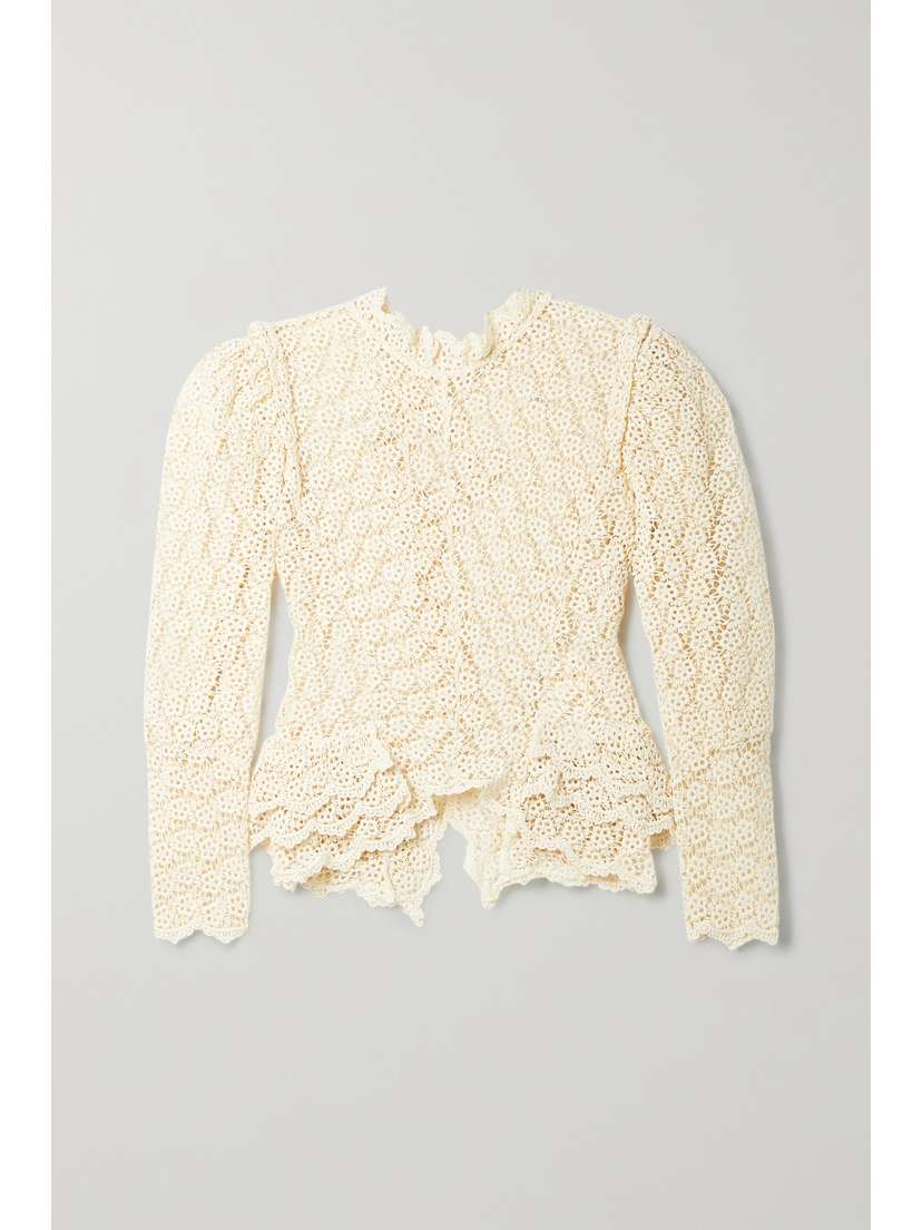 Isabel Marant Ginytea Cotton Guipure Lace Blouse