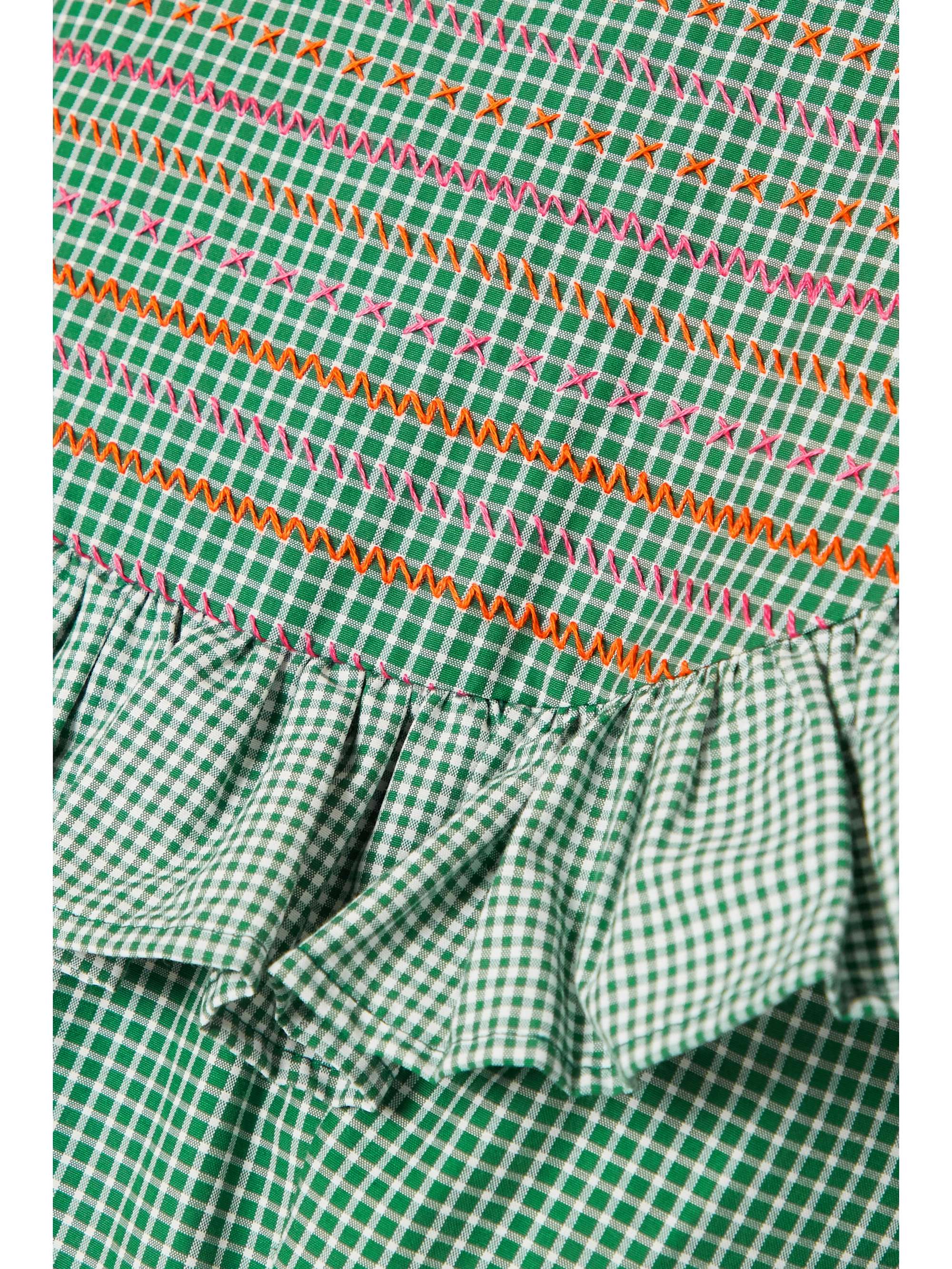 SINDISO KHUMALO + The Vanguard Miss Swati ruffled embroidered checked cotton mini dress