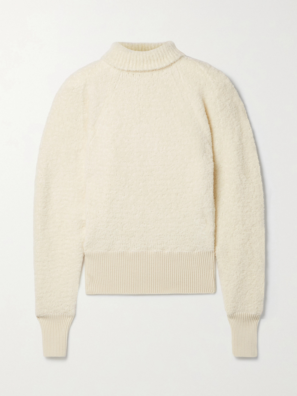 Shop Nanushka Miah Wool-blend Turtleneck Sweater In Ecru