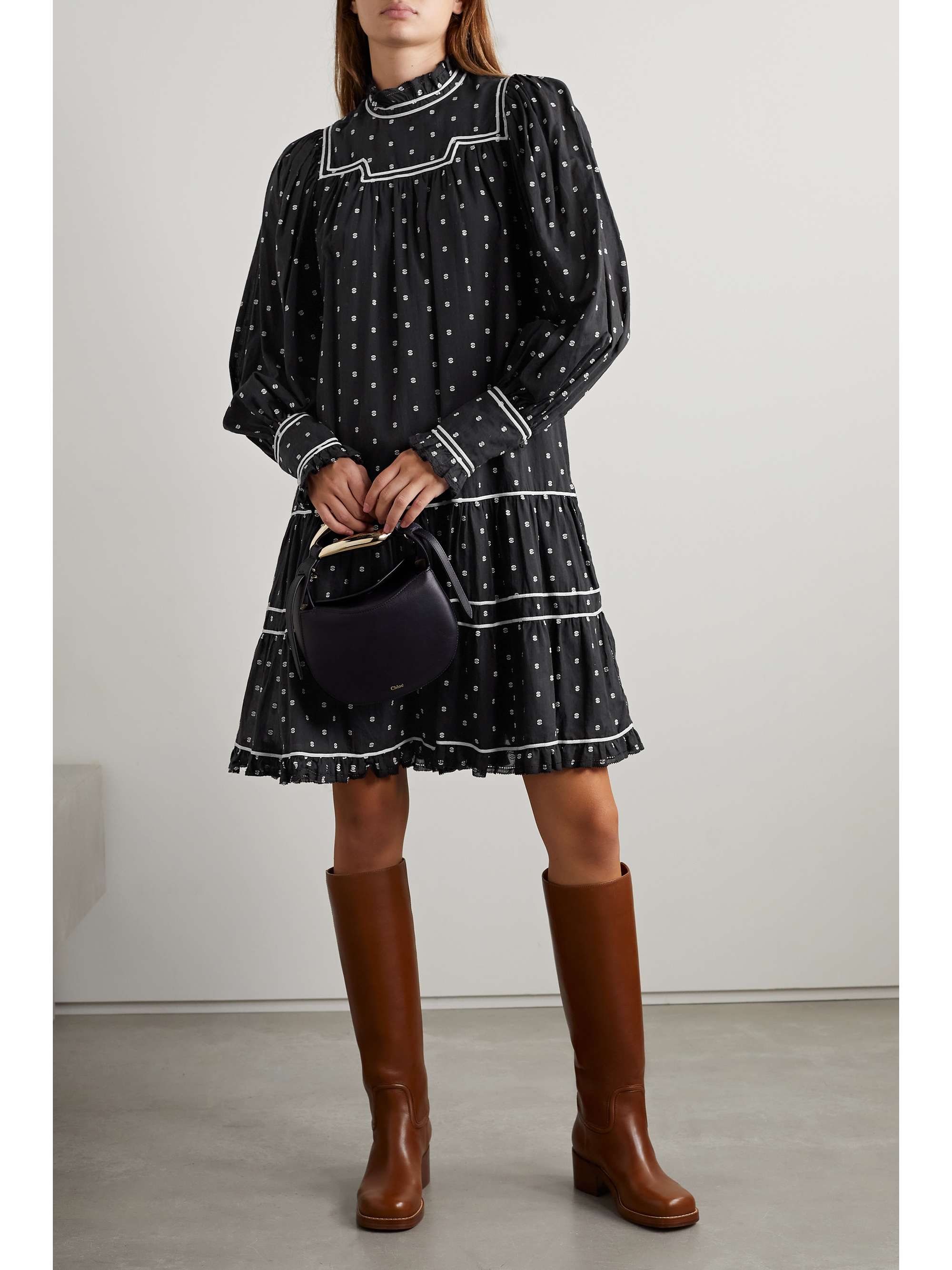tiered embroidered dress