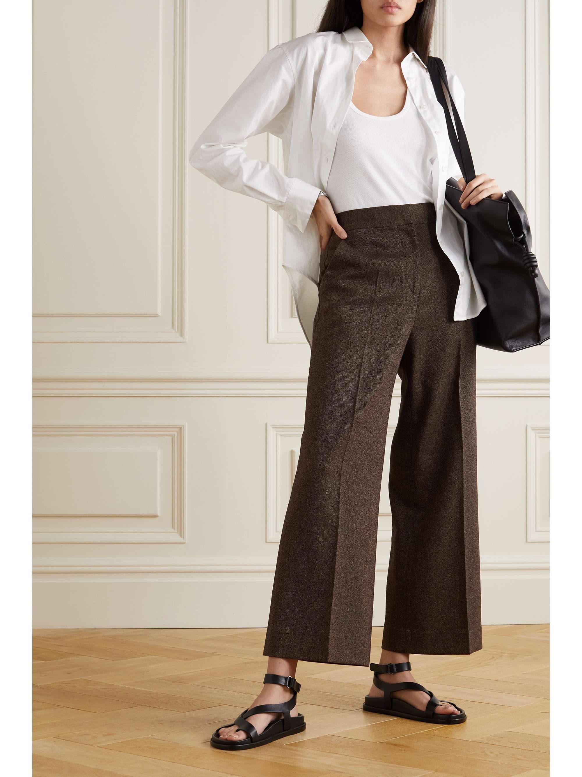 victoria beckham wide leg trousers