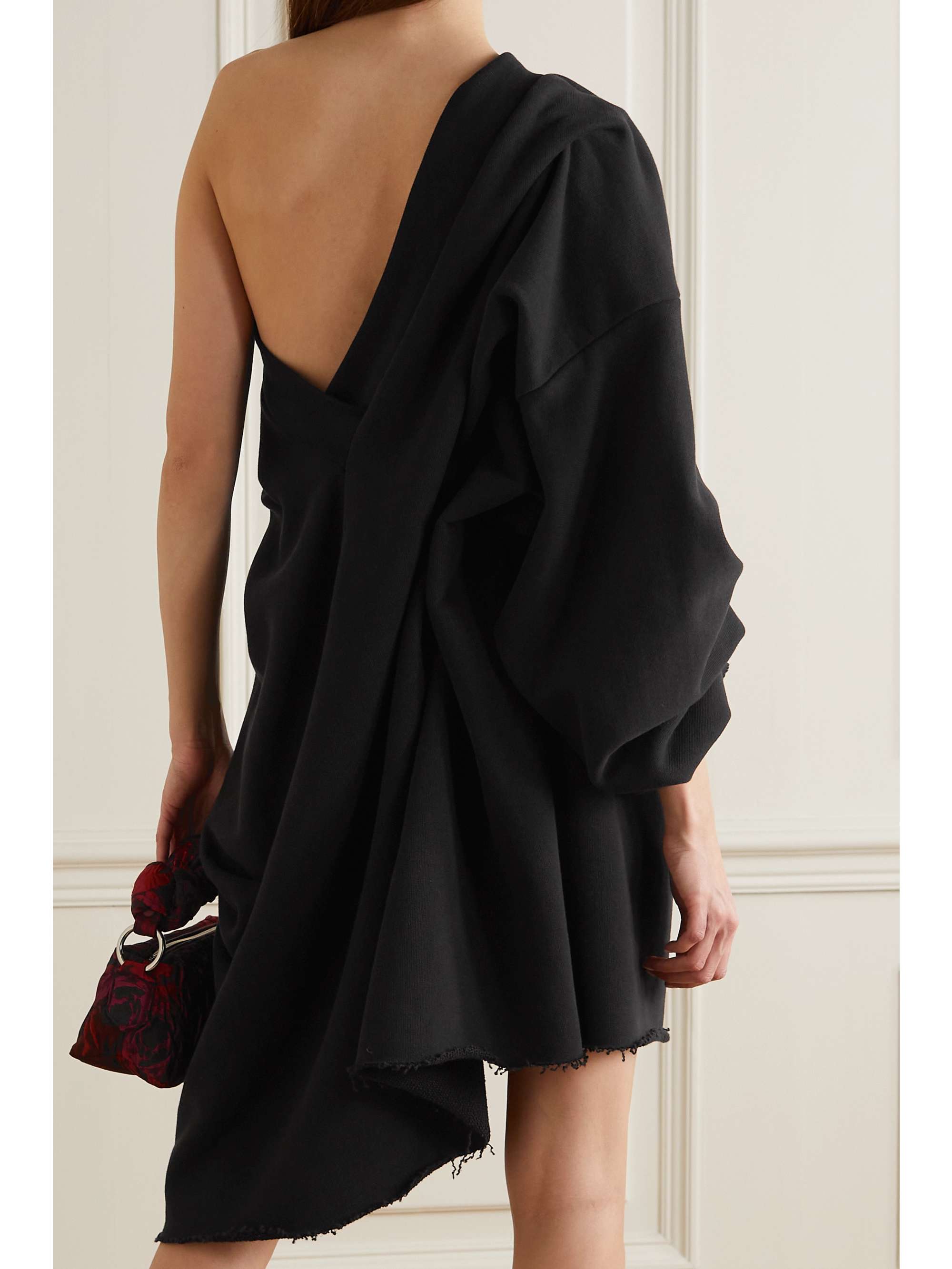 DRIES VAN NOTEN One-sleeve gathered cotton-jersey dress