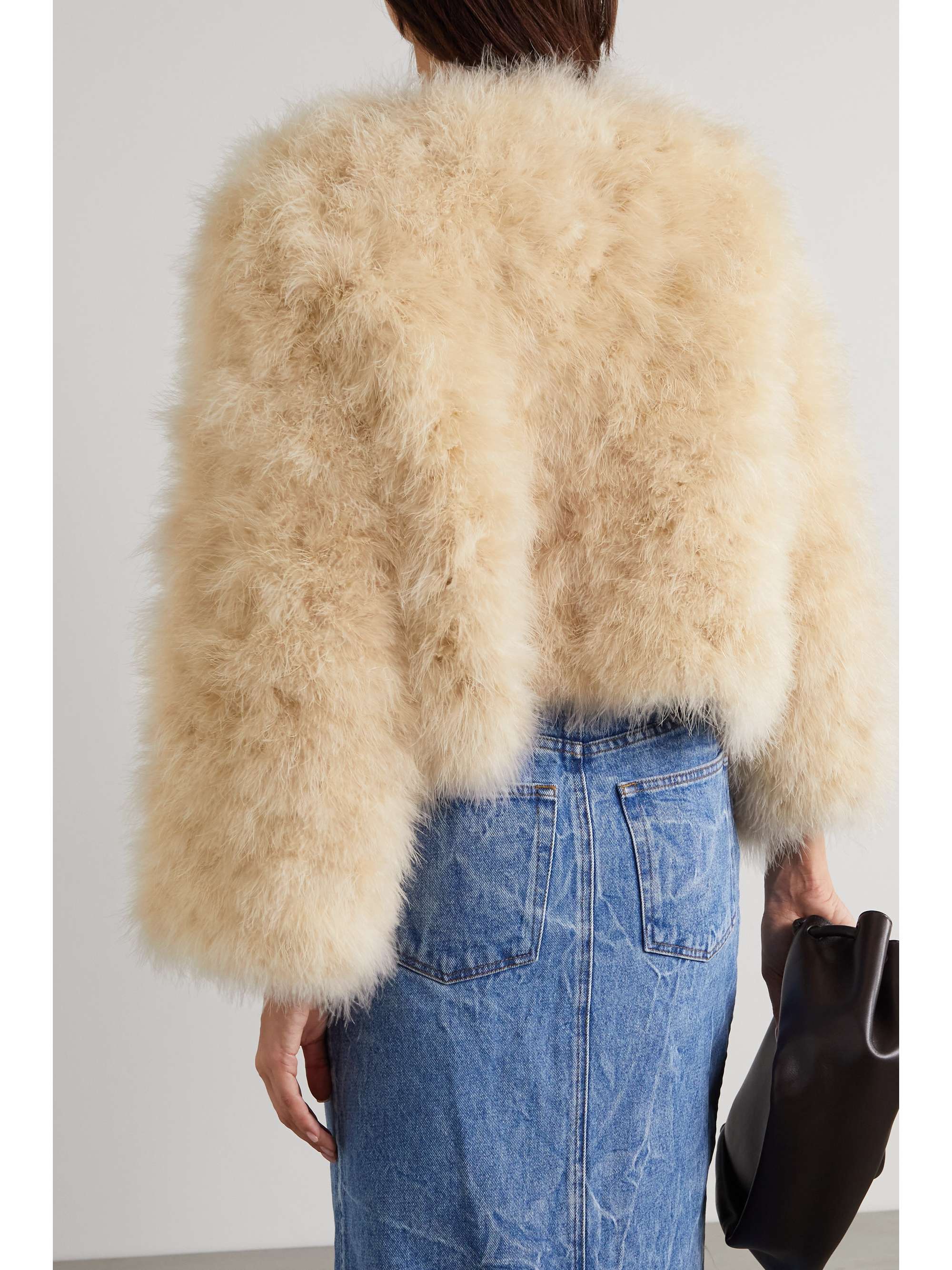 DRIES VAN NOTEN Feathered wool-jersey jacket