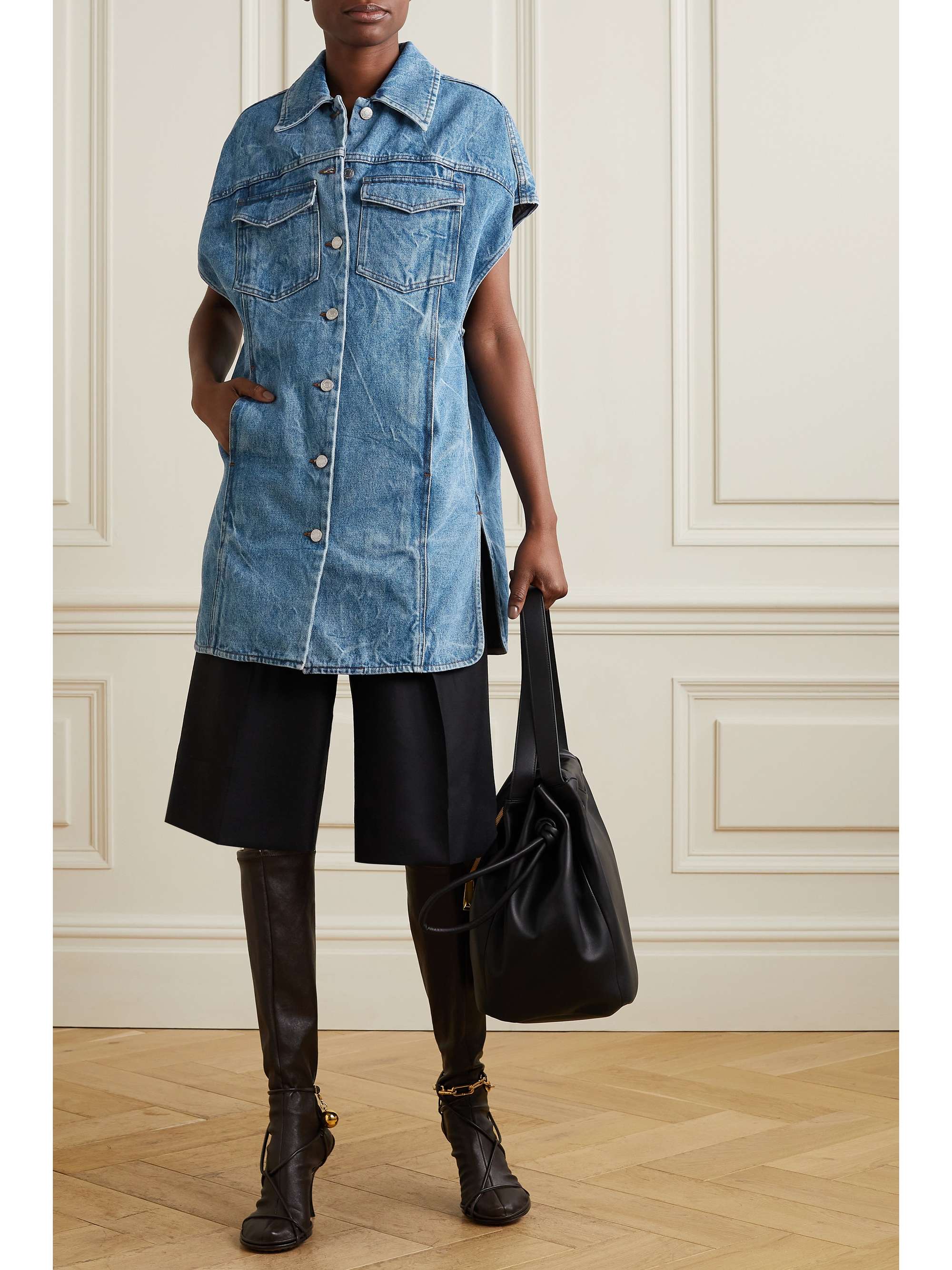 oversized denim vest