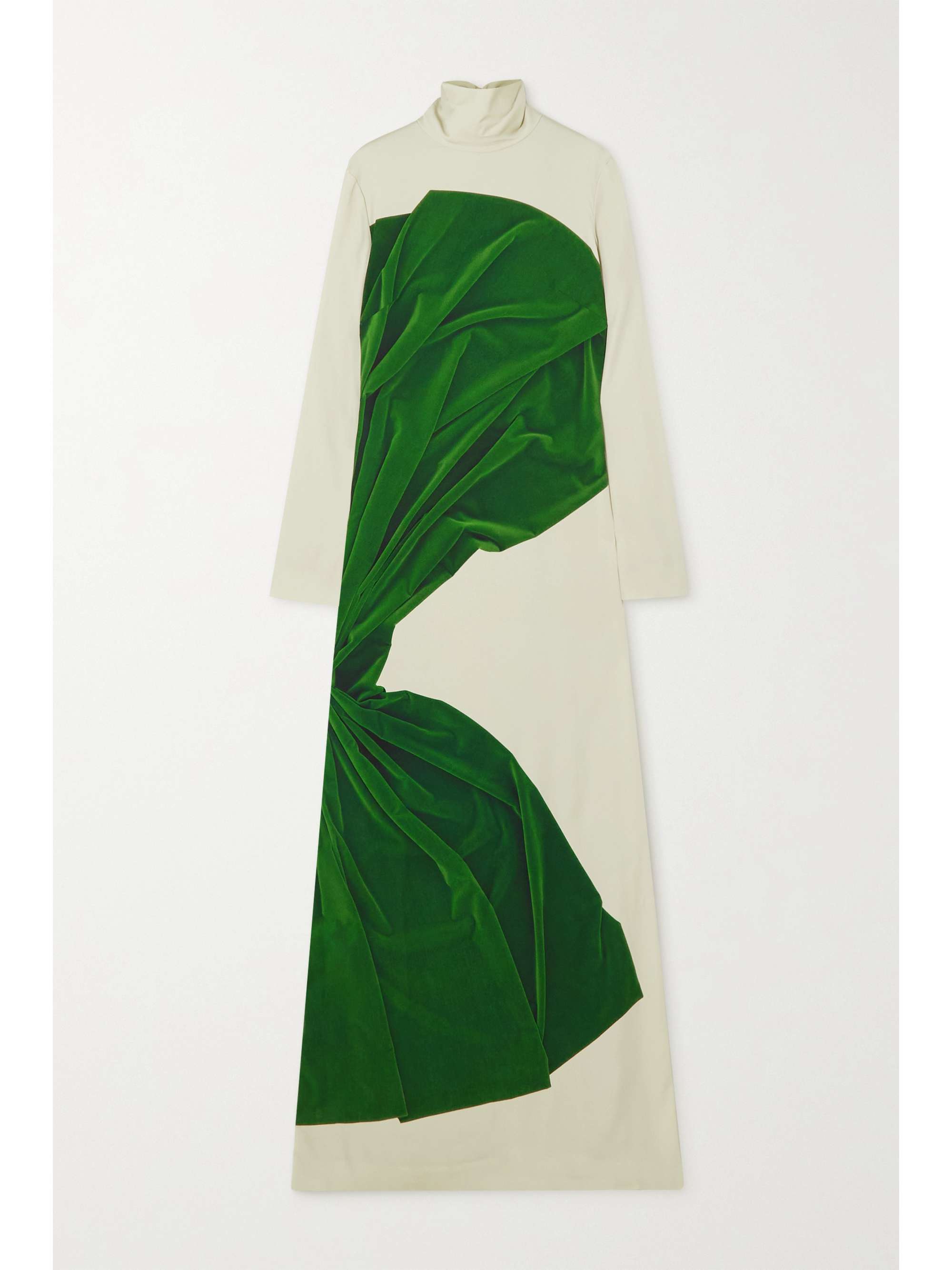 white turtleneck maxi dress