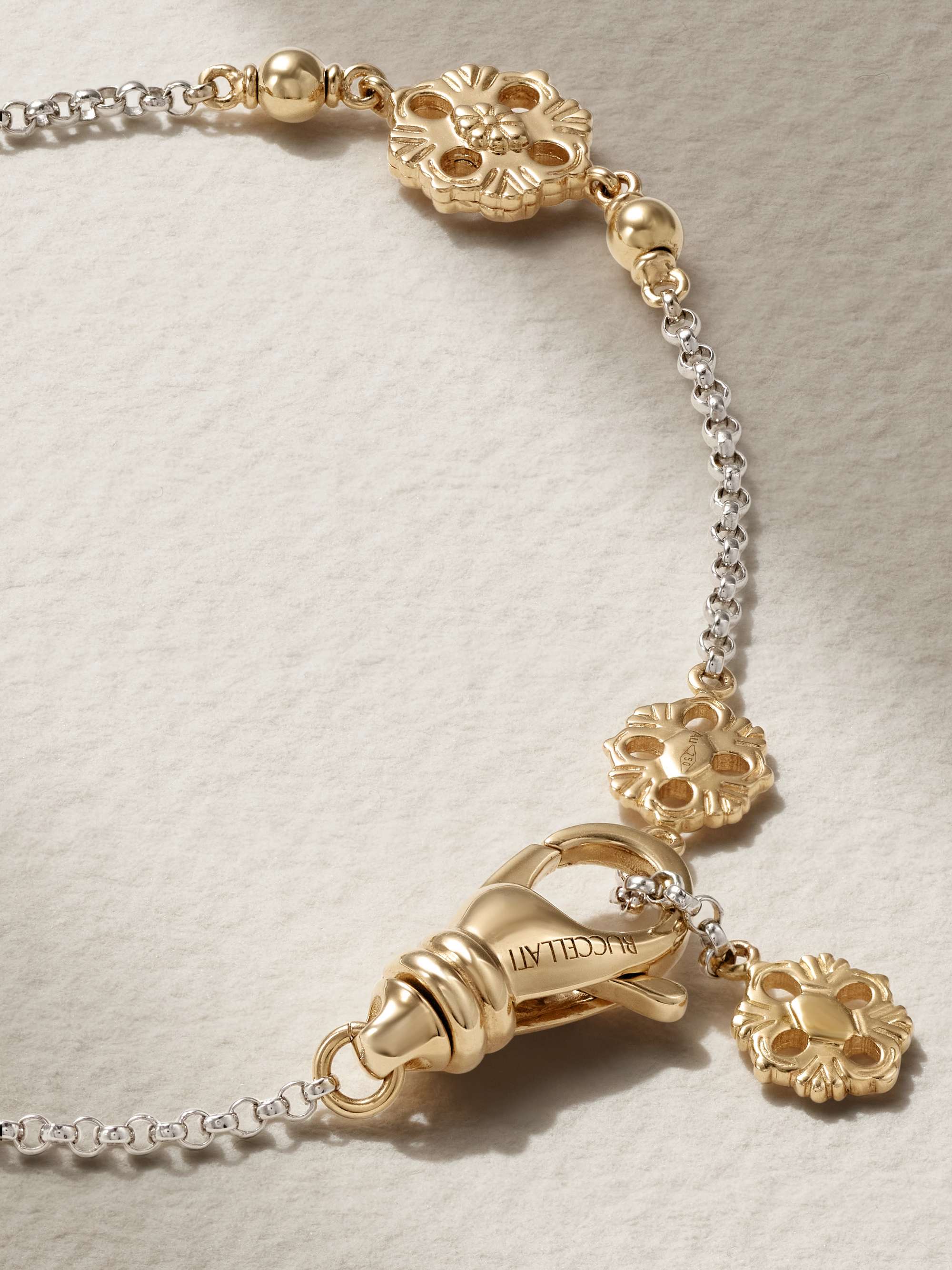 BUCCELLATI Opera Tulle 18-karat gold and enamel bracelet