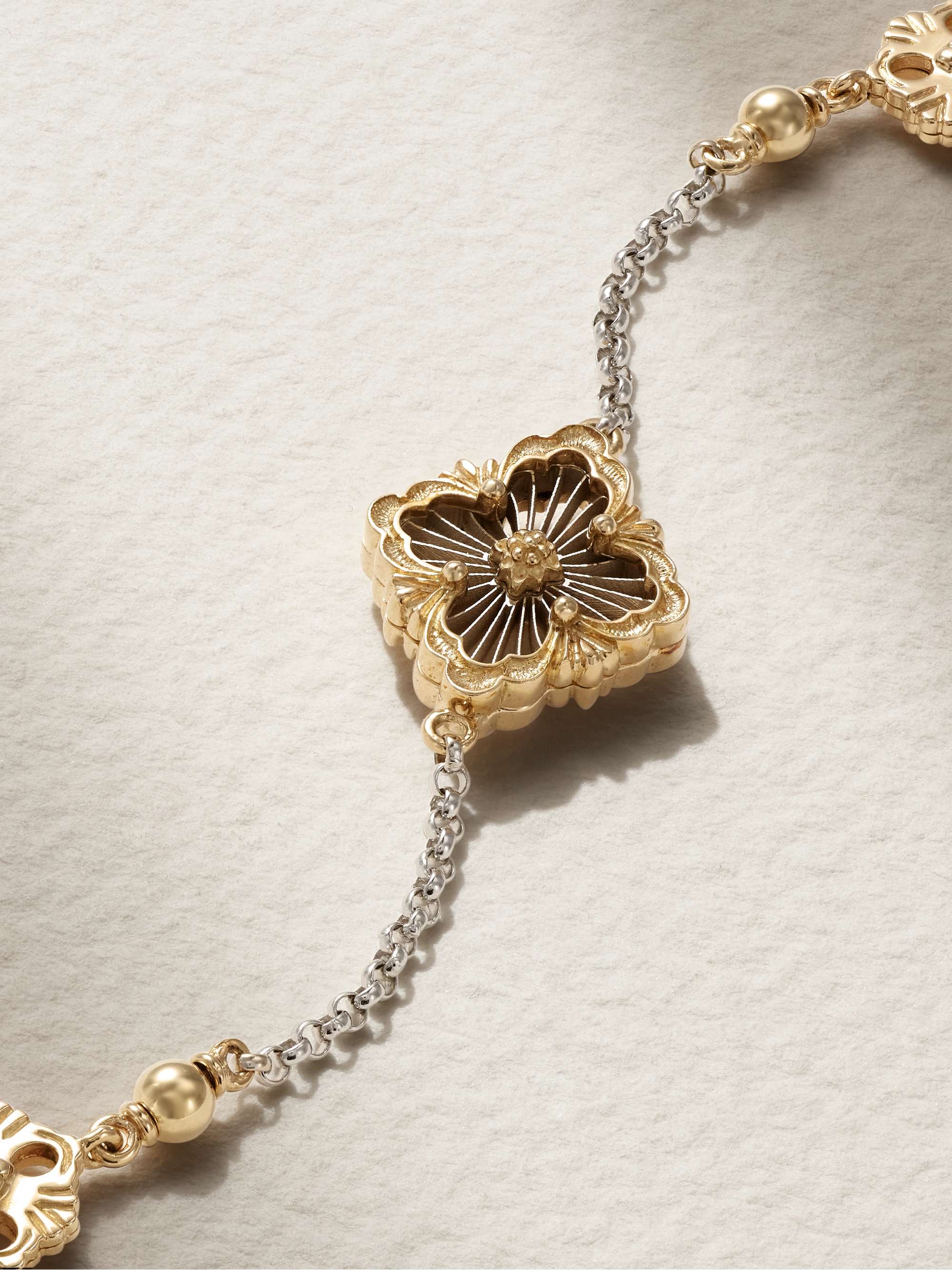 BUCCELLATI Opera Tulle 18-karat gold and enamel bracelet