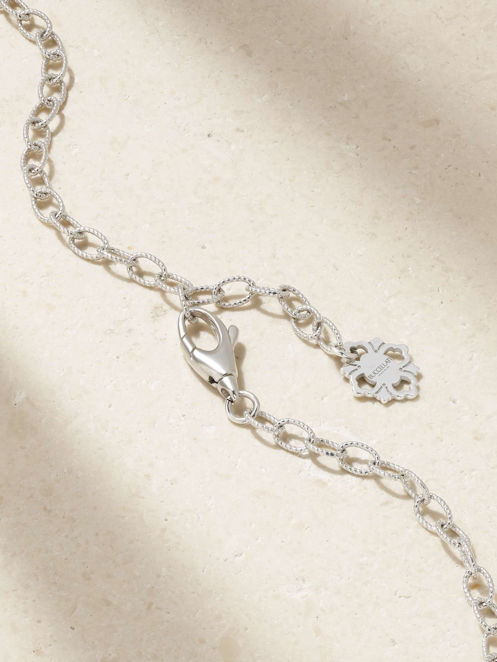 BUCCELLATI Blossom sterling silver and gold-plated, jasper and diamond necklace