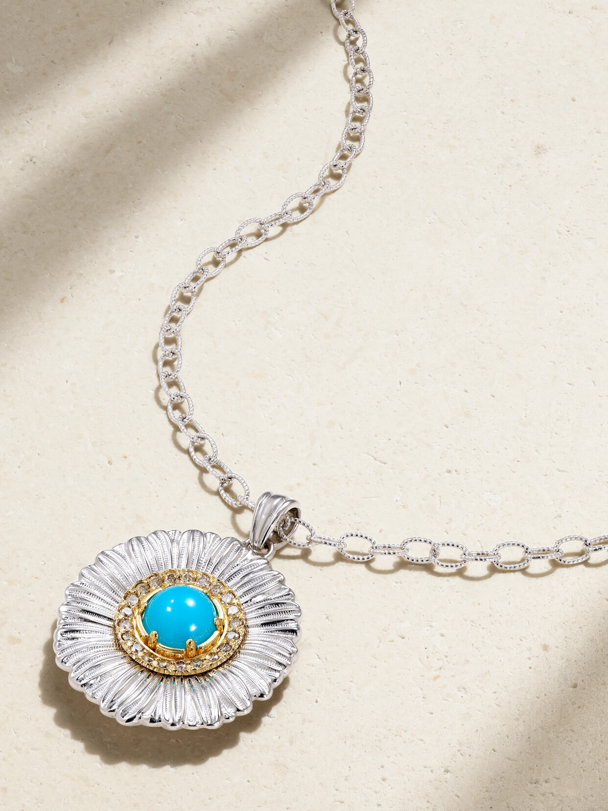 Buccellati Daisy Gold-plated Sterling Silver, Agate And Diamond Necklace
