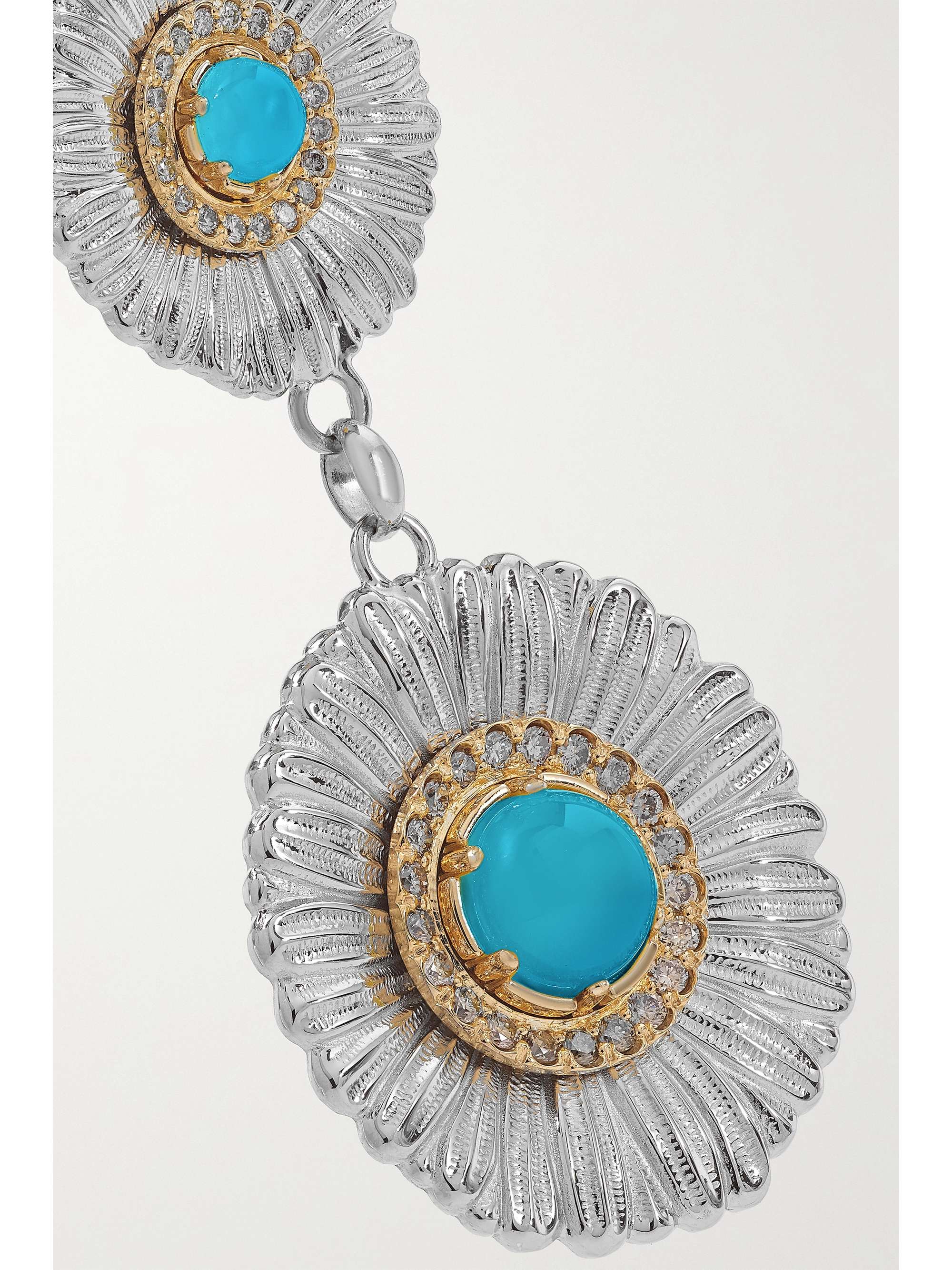 BUCCELLATI Daisy gold-plated sterling silver, agate and diamond earrings