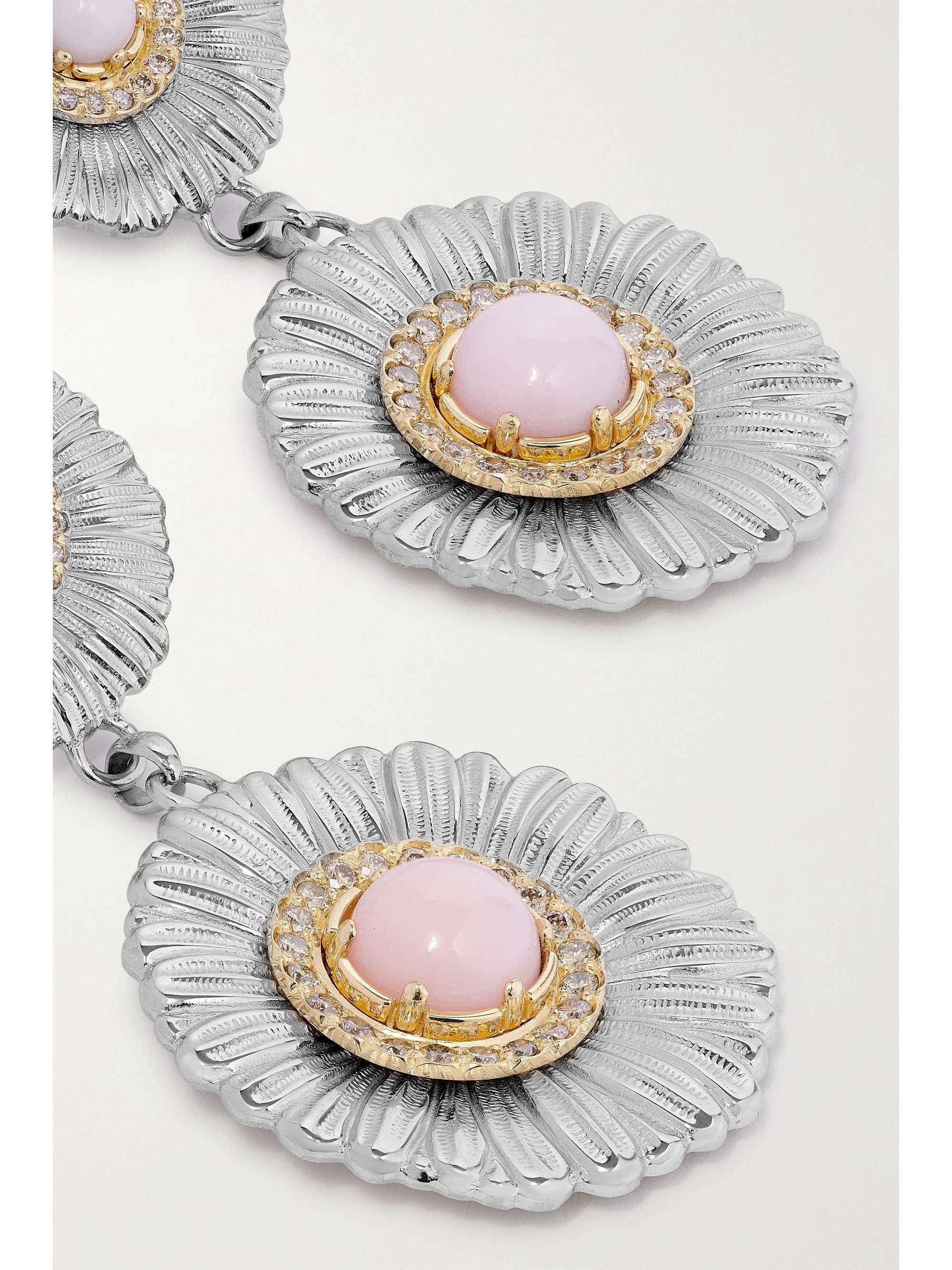 BUCCELLATI Daisy gold-plated sterling silver, agate and diamond earrings