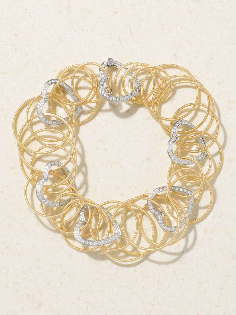 Buccellati Hawaii 18-karat Yellow And White Gold Diamond Bracelet