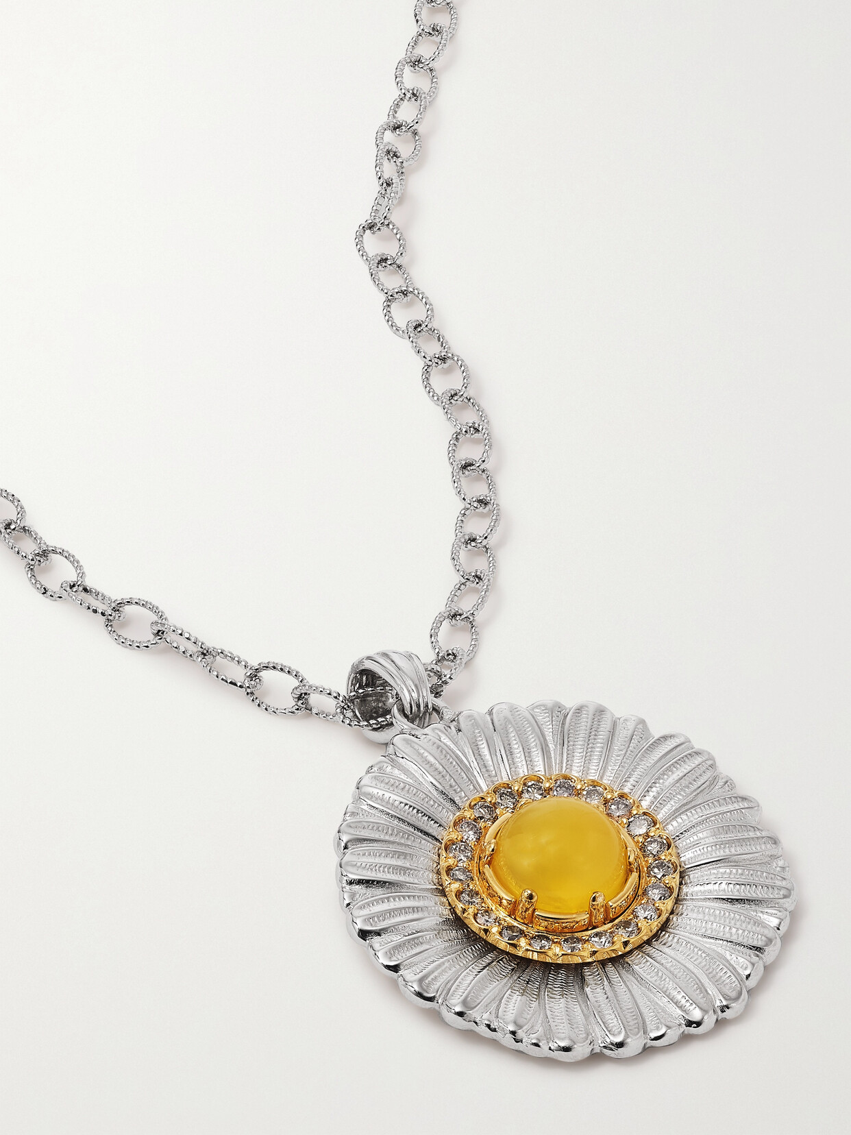 Buccellati - Daisy Gold-plated Sterling Silver, Agate And Diamond Necklace - one size