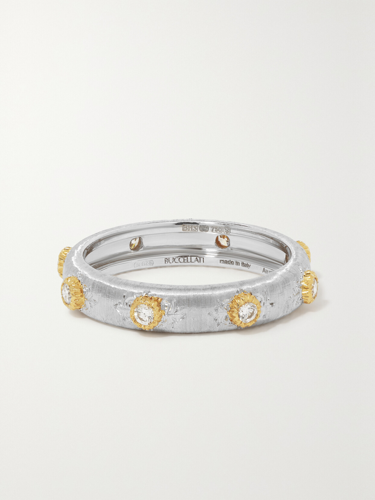 Buccellati – Eternelle Fusi White And Yellow Gold Diamond Ring – White gold