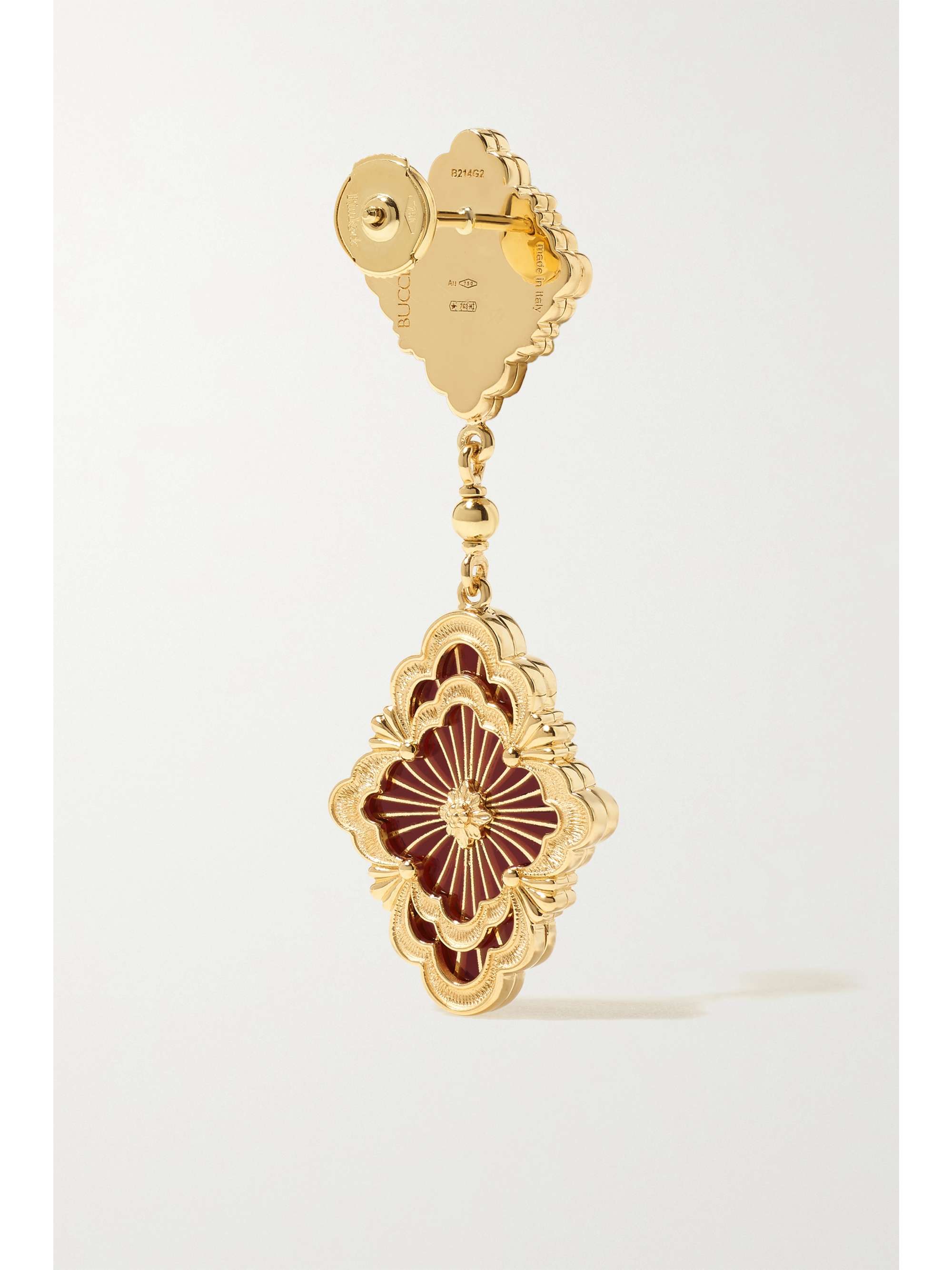 BUCCELLATI Opera Tulle 18-karat gold, enamel and diamond earrings