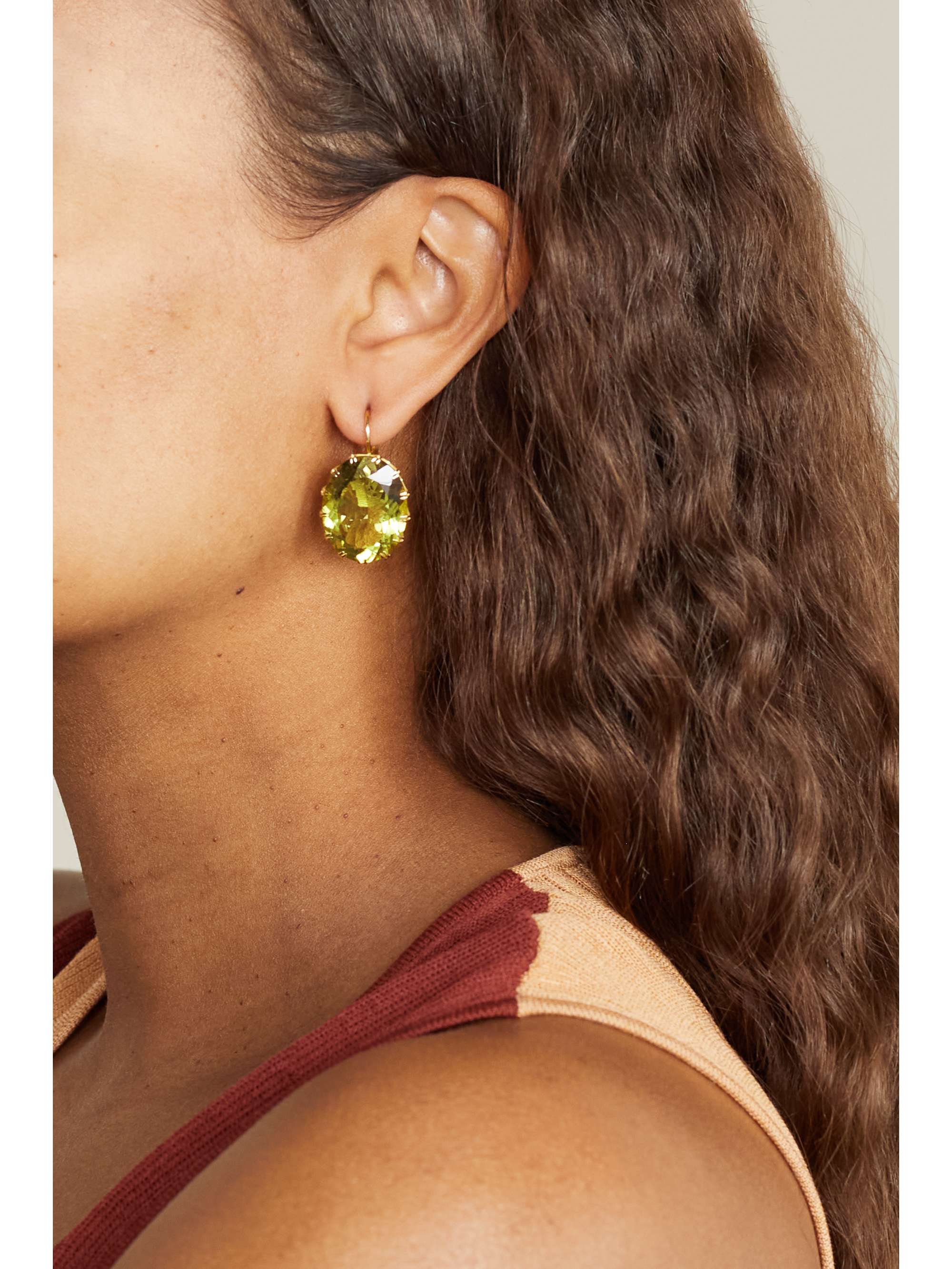 ILEANA MAKRI Crown 18-karat gold topaz earrings