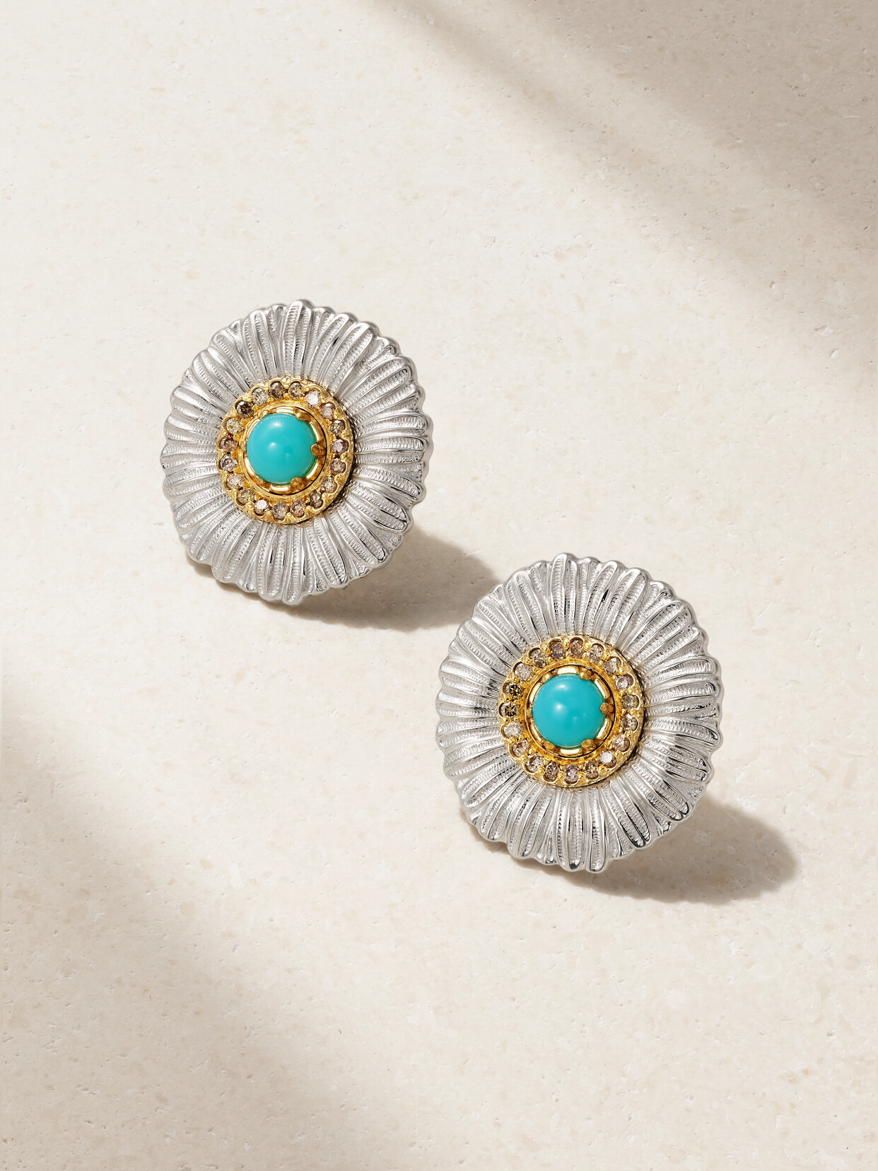 Buccellati - Daisy Gold-plated Sterling Silver, Agate And Diamond Earrings - one size