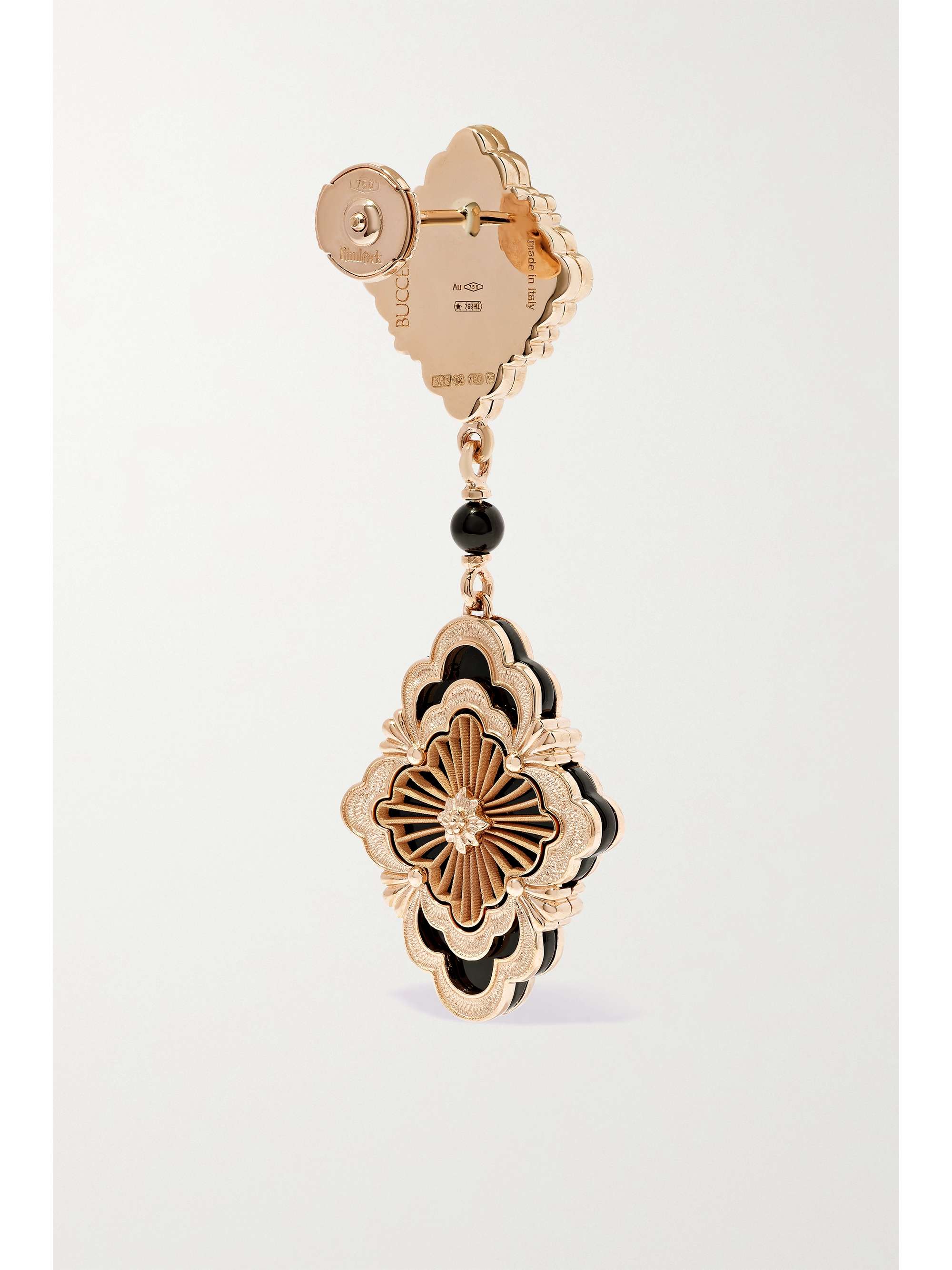 BUCCELLATI Opera Tulle 18-karat gold, onyx and diamond earrings