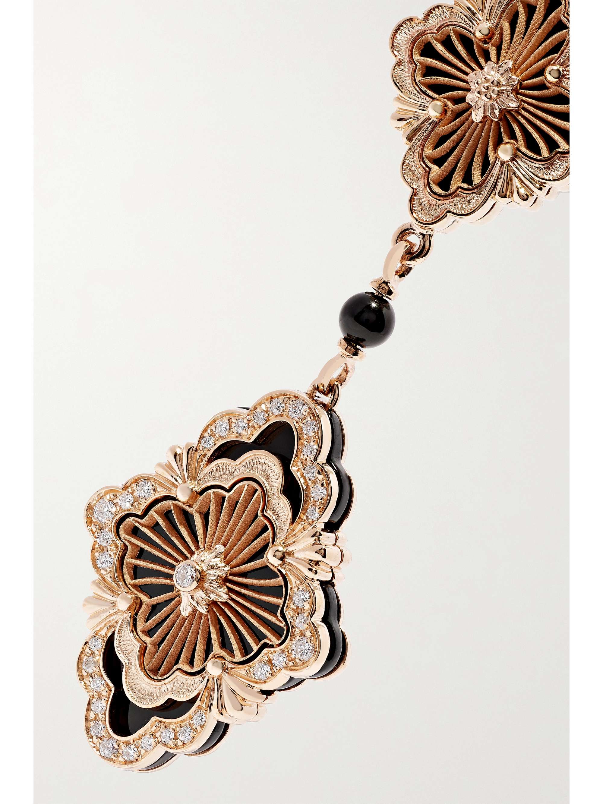 BUCCELLATI Opera Tulle 18-karat gold, onyx and diamond earrings