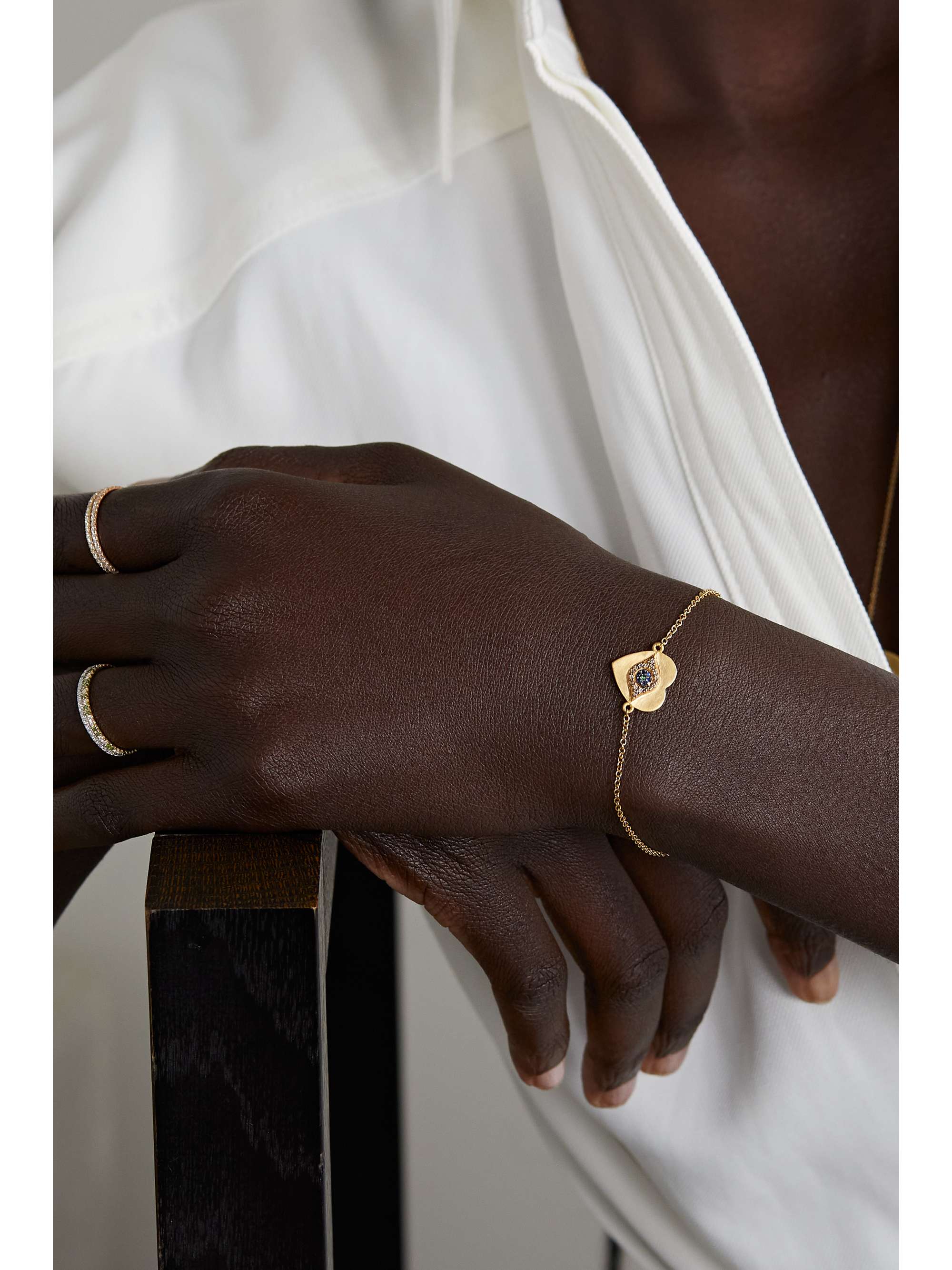 ILEANA MAKRI Golden Dawn Armband aus 18 Karat Gold mit mehreren Steinen