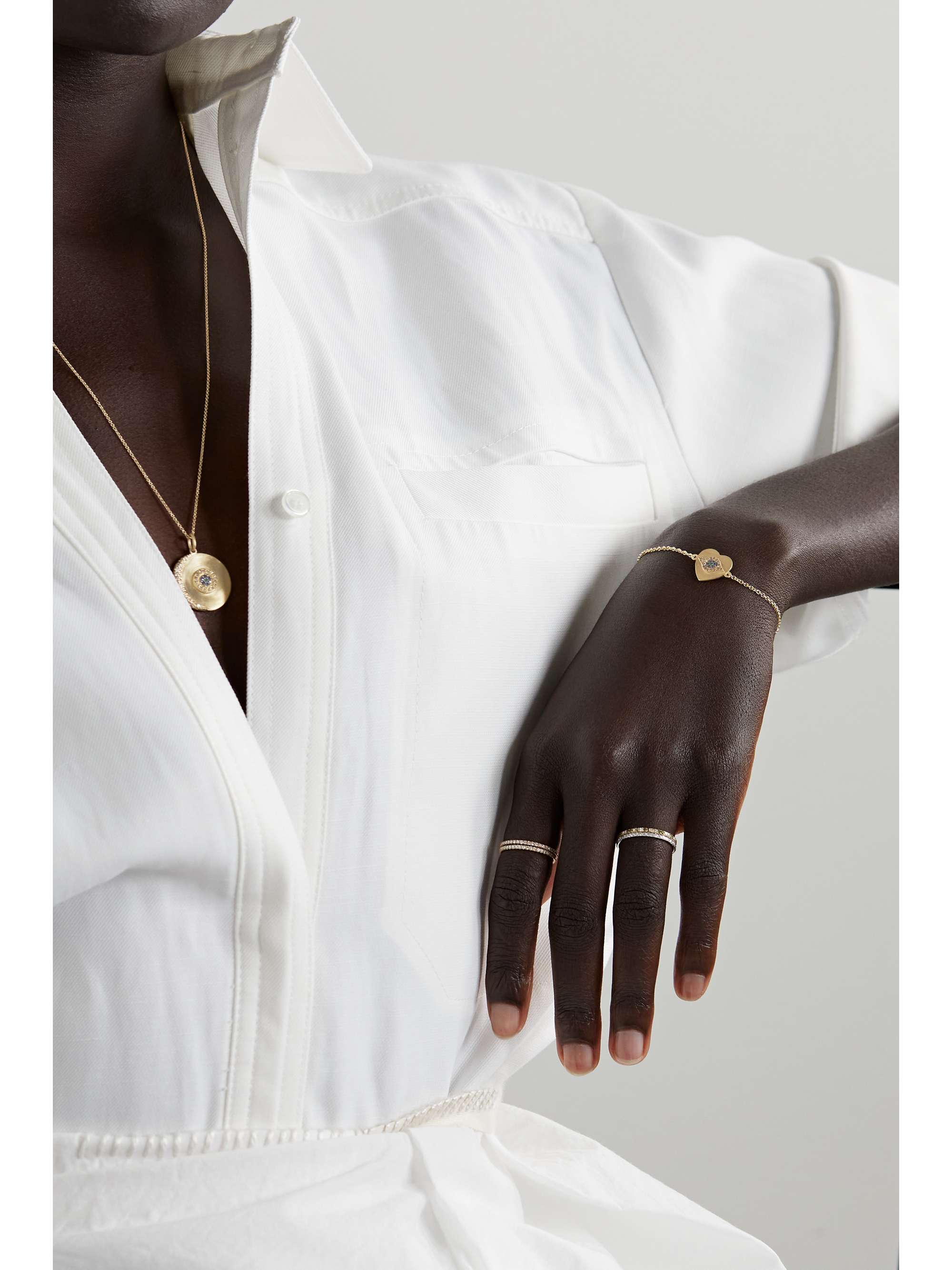ILEANA MAKRI Golden Dawn Armband aus 18 Karat Gold mit mehreren Steinen