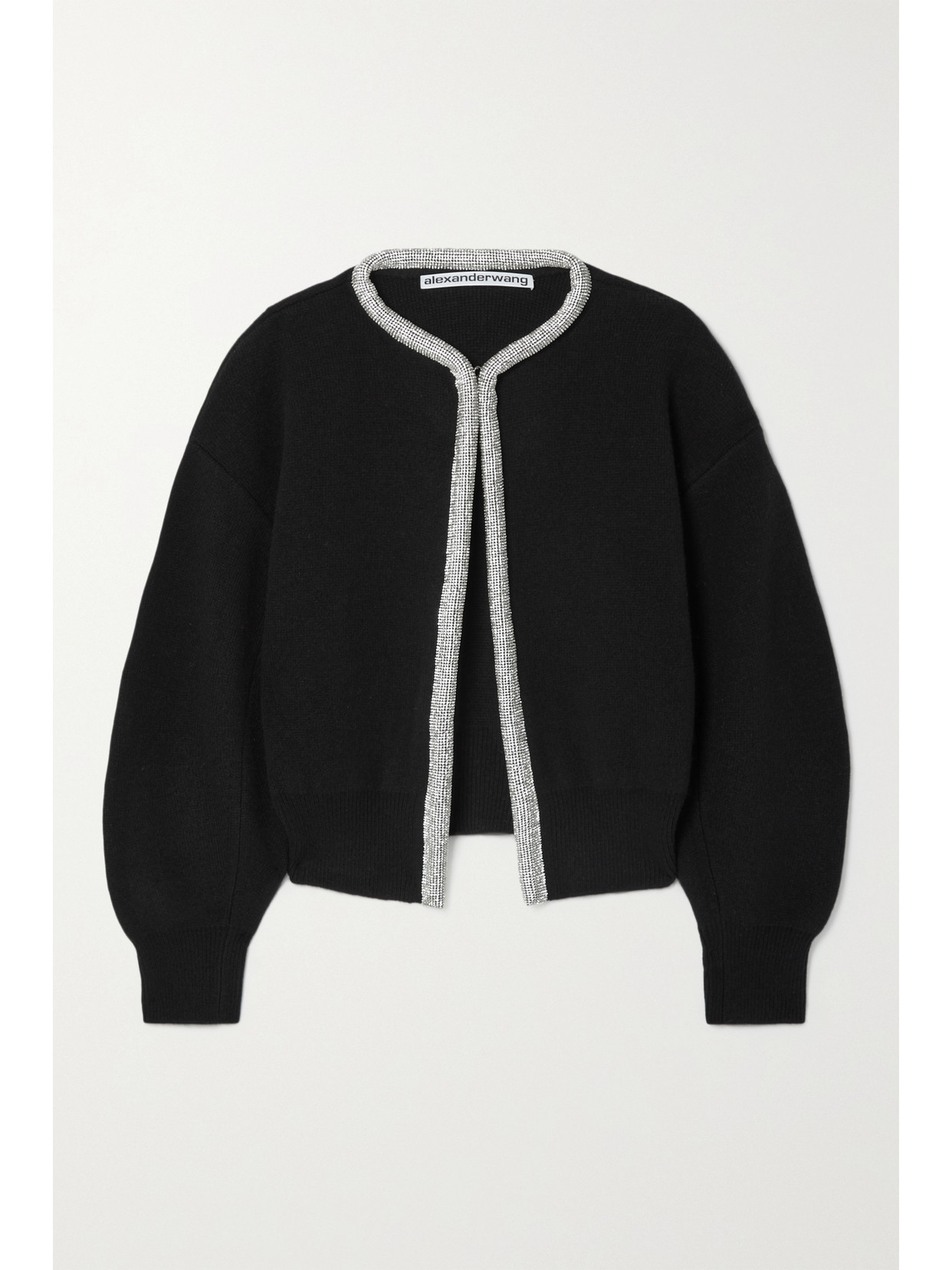 ALEXANDER WANG CRYSTAL-EMBELLISHED WOOL-BLEND CARDIGAN