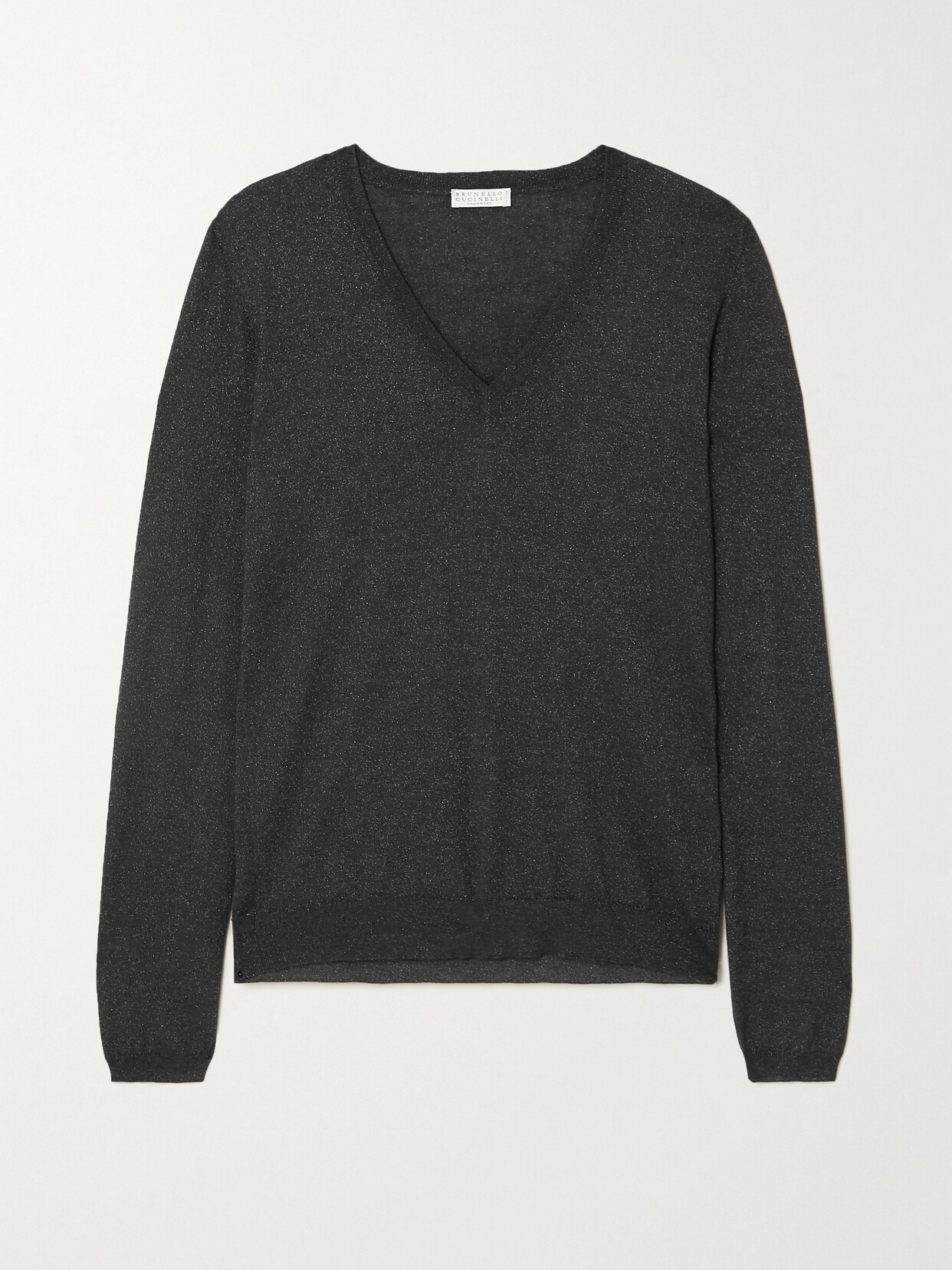 Brunello Cucinelli Metallic Cashmere-blend Sweater - Black