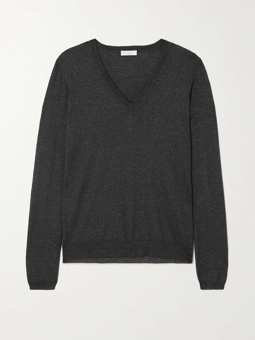Brunello Cucinelli — Metallic cashmere-blend sweater