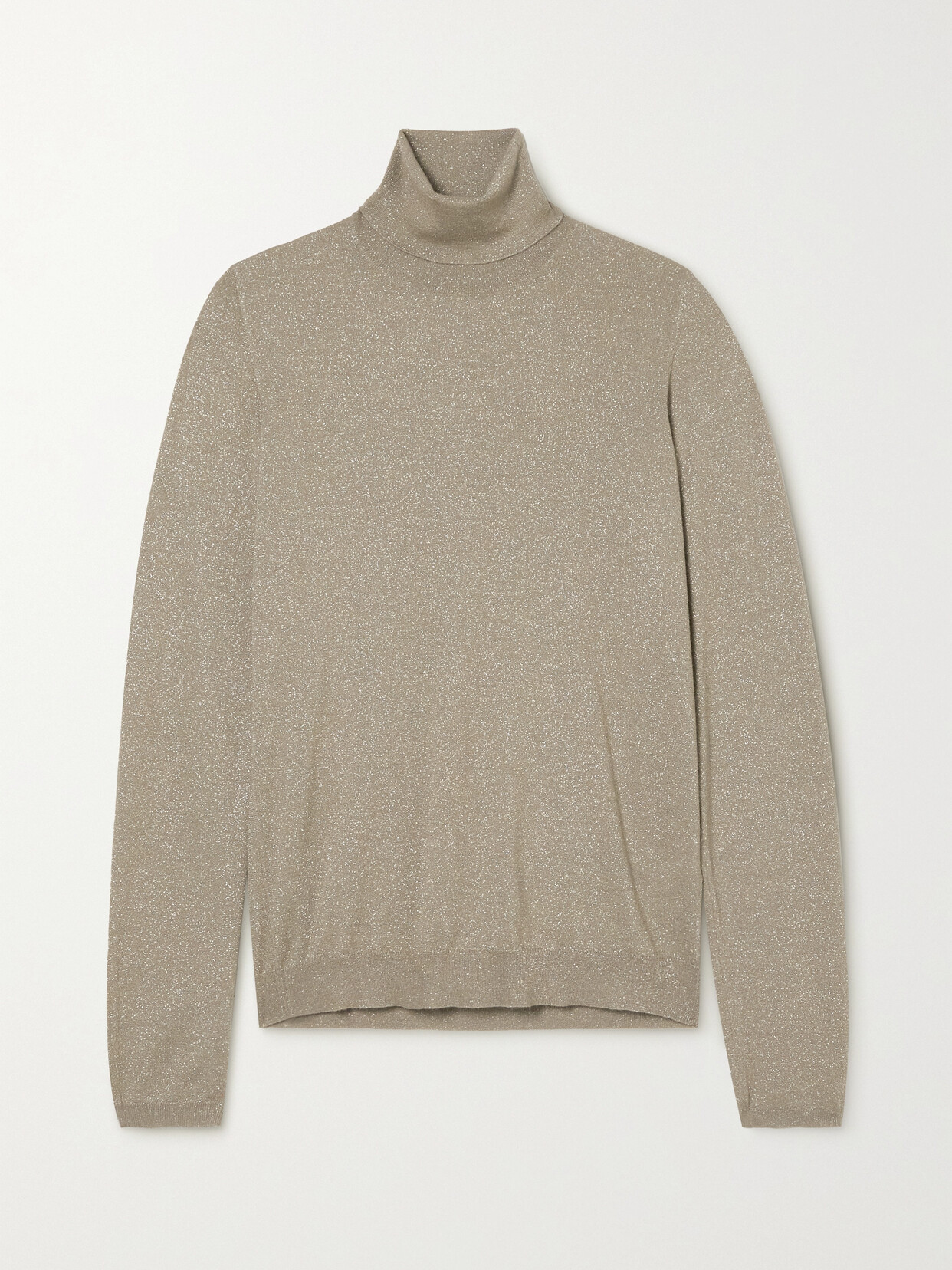 Brunello Cucinelli Metallic Cashmere-blend Turtleneck Sweater - Brown