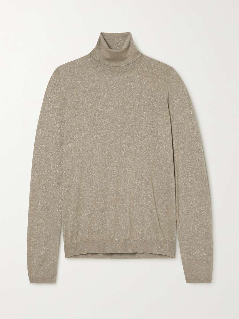 Brunello Cucinelli — Metallic cashmere-blend turtleneck sweater