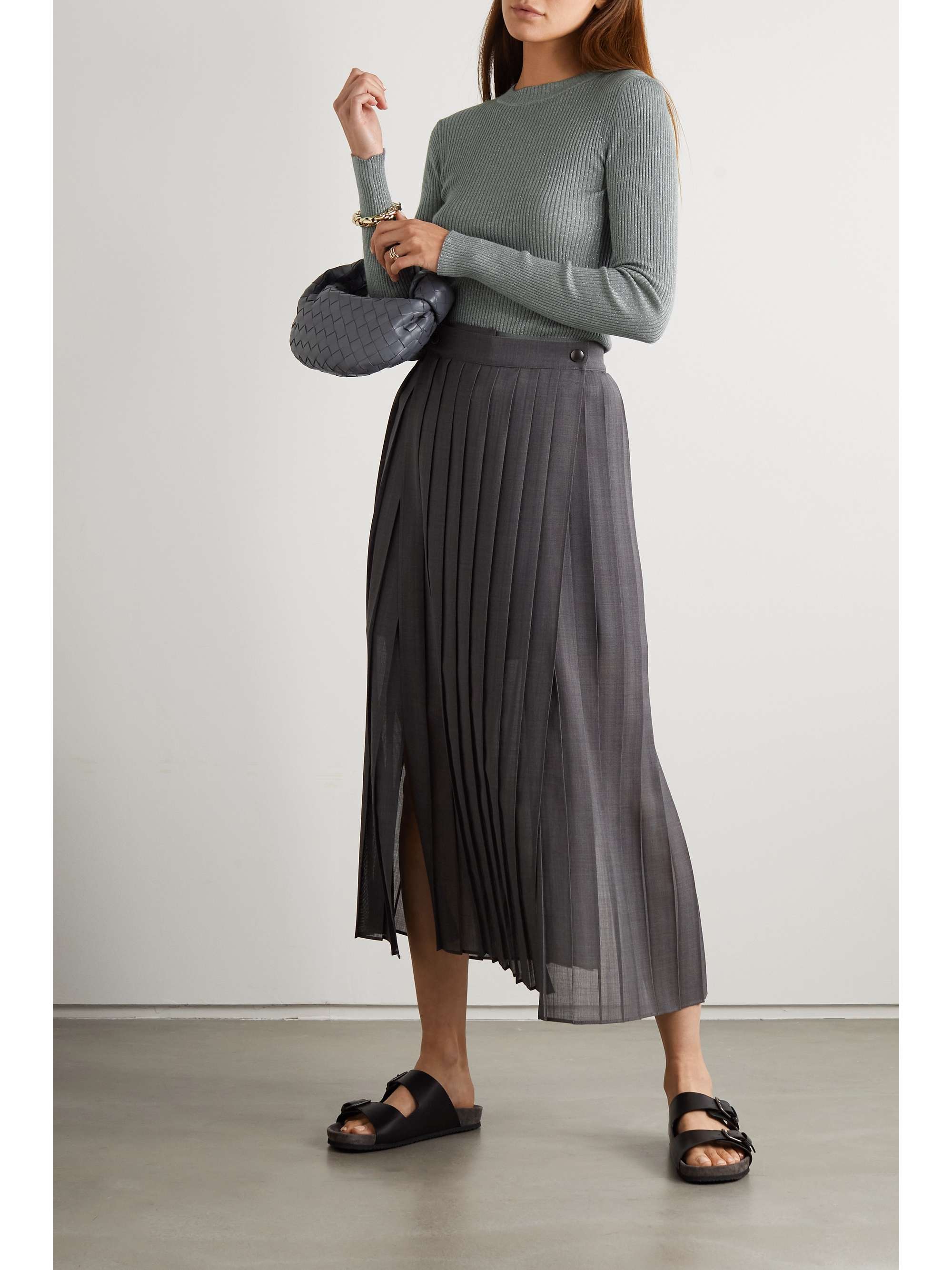 BRUNELLO CUCINELLI Ribbed metallic cashmere-blend sweater