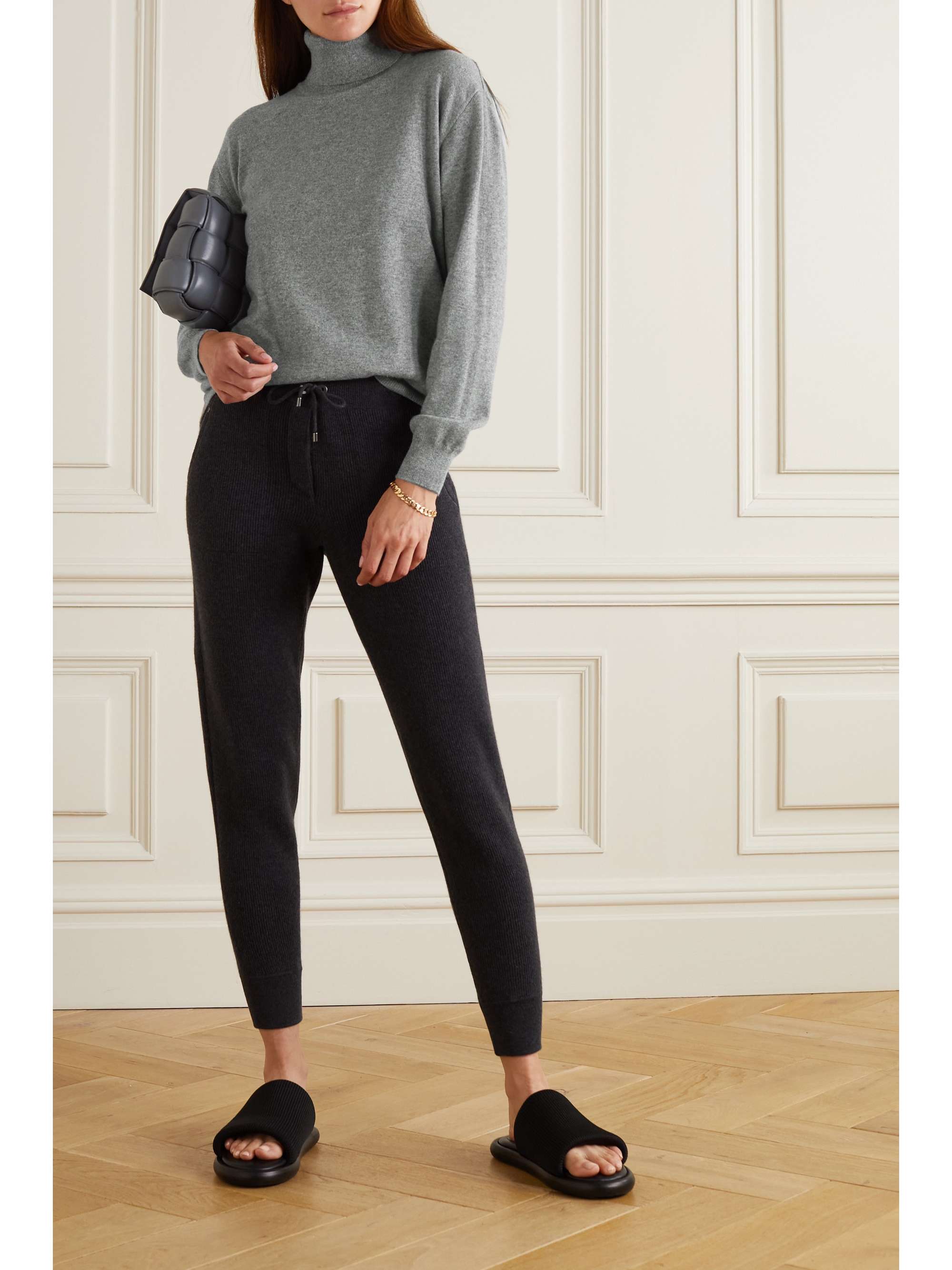 BRUNELLO CUCINELLI Bead-embellished cashmere turtleneck sweater