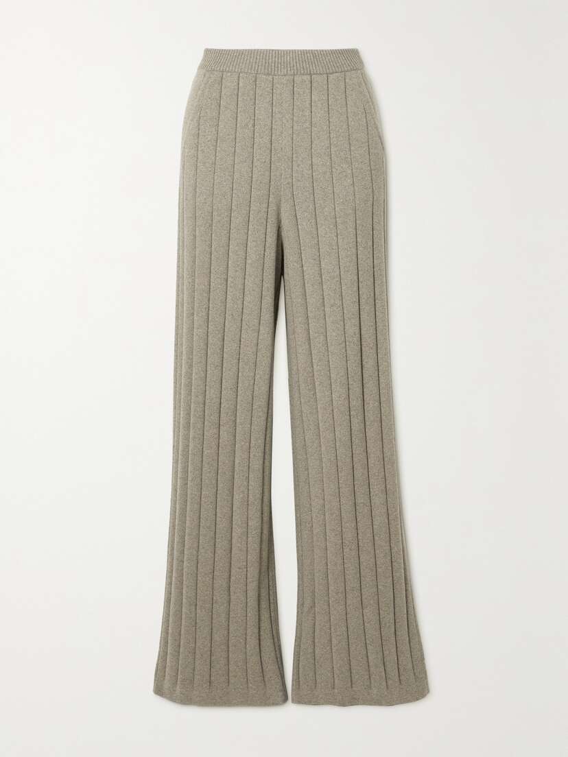 Loro Piana Ribbed Cashmere Wide-leg Pants
