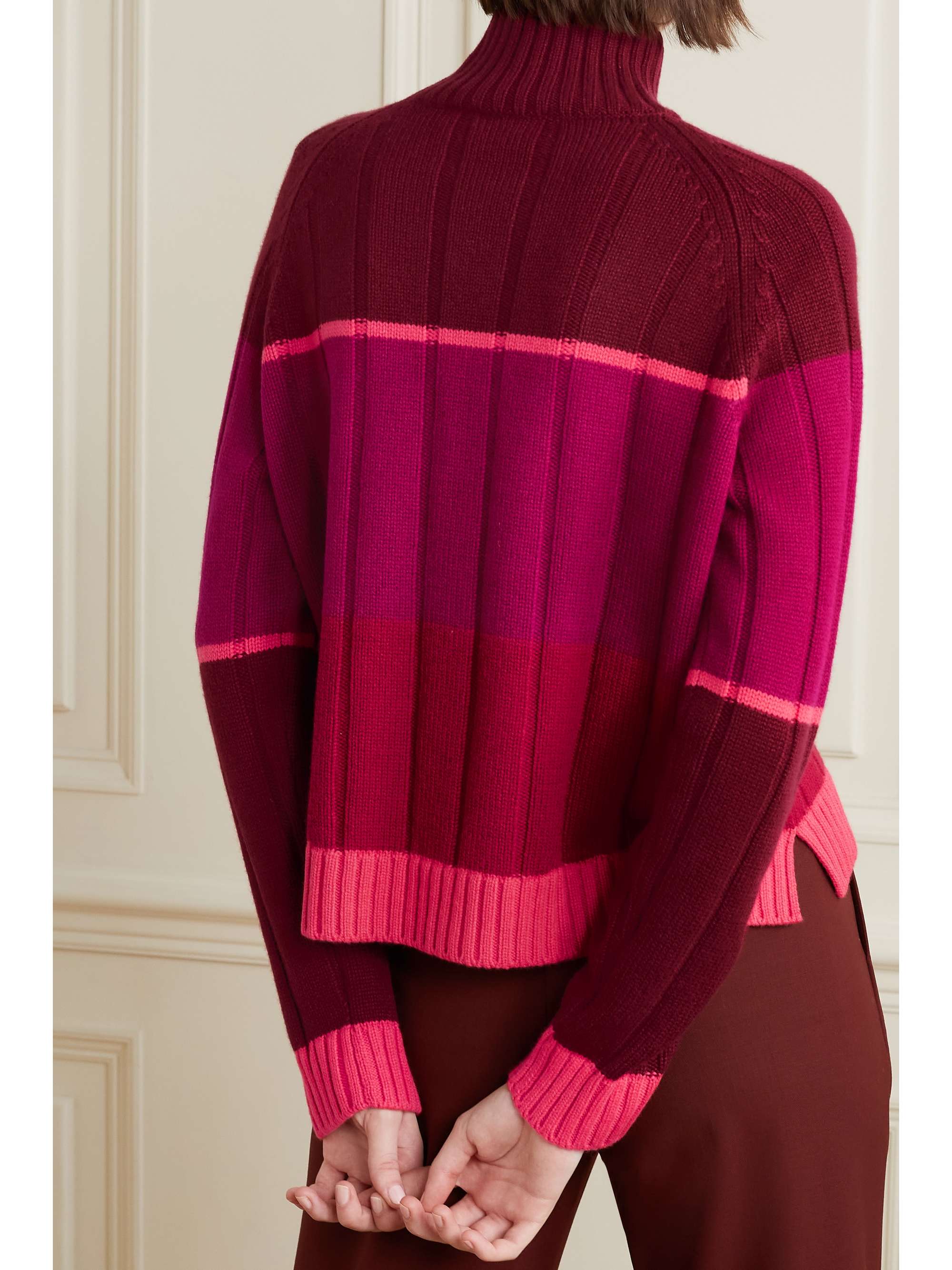 LORO PIANA Daosta color-block ribbed cashmere turtleneck sweater