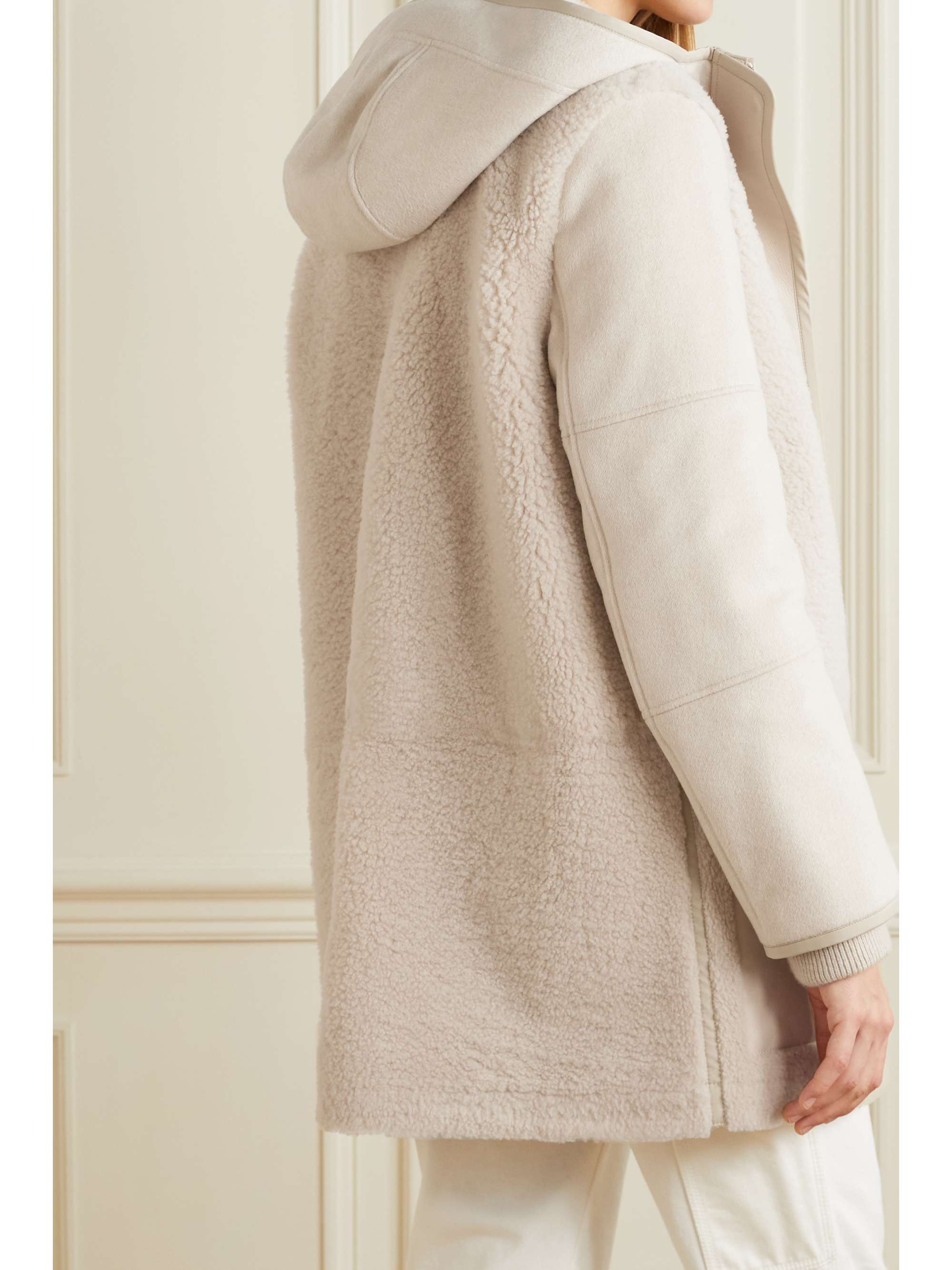 LORO PIANA Larsen hooded shearling and cashmere jacket