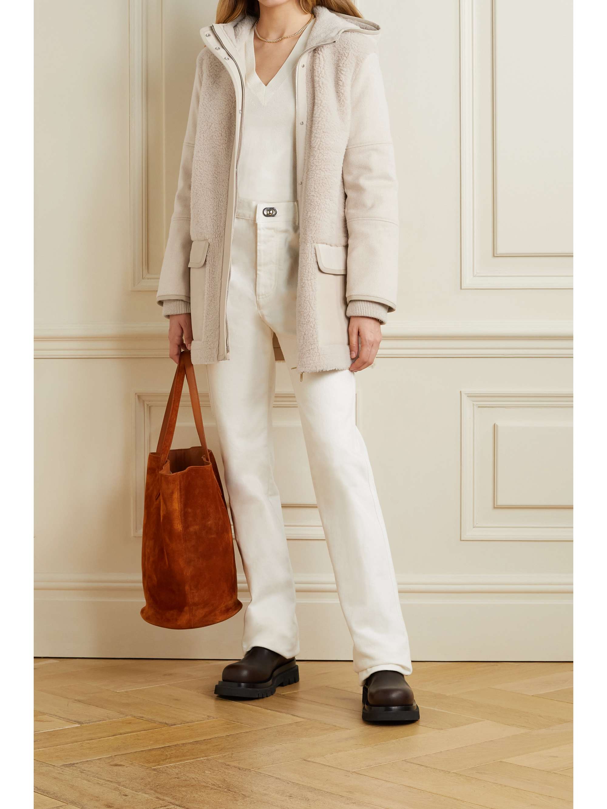 LORO PIANA Larsen hooded shearling and cashmere jacket