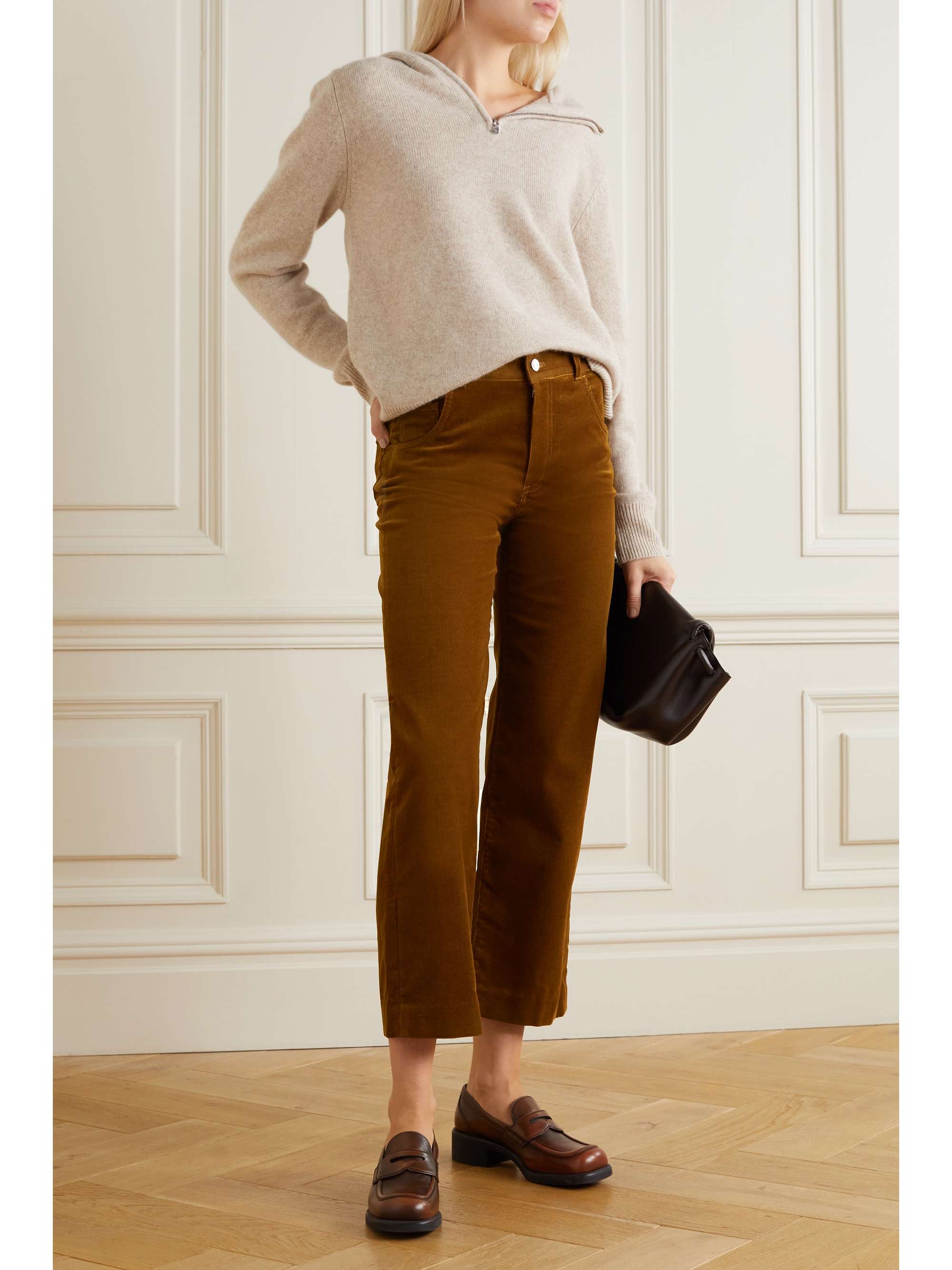 LORO PIANA Cotton-blend corduroy straight-leg pants