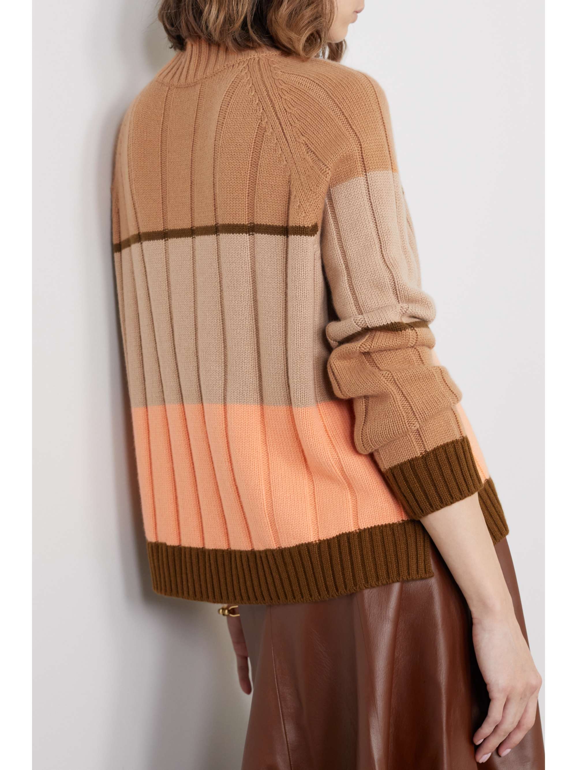 LORO PIANA Daosta color-block ribbed cashmere turtleneck sweater