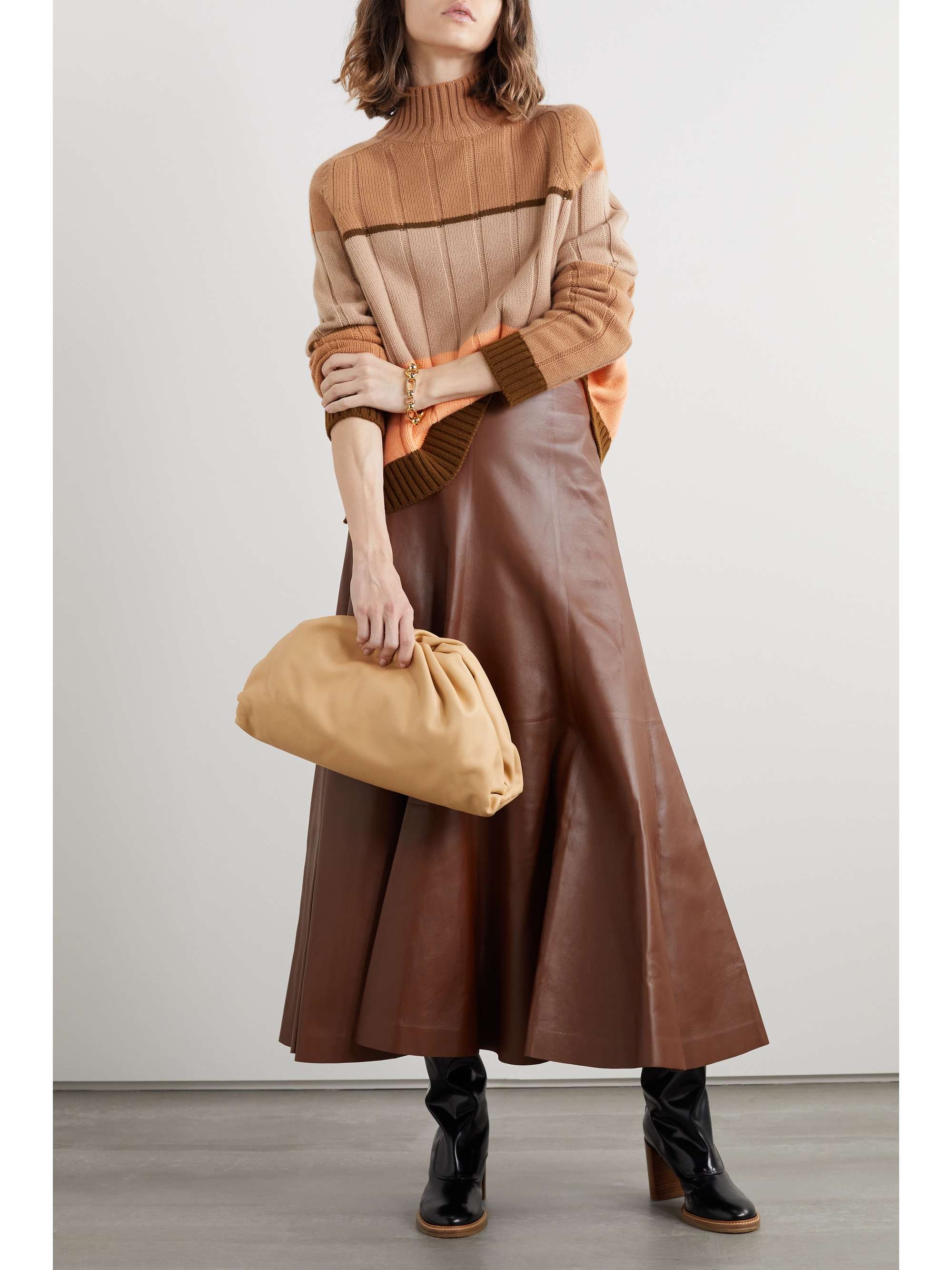 LORO PIANA Daosta color-block ribbed cashmere turtleneck sweater